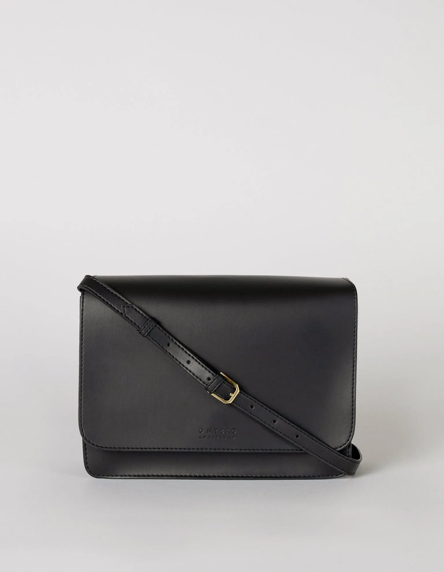 Audrey Apple Leather Vegan Crossbody | Black