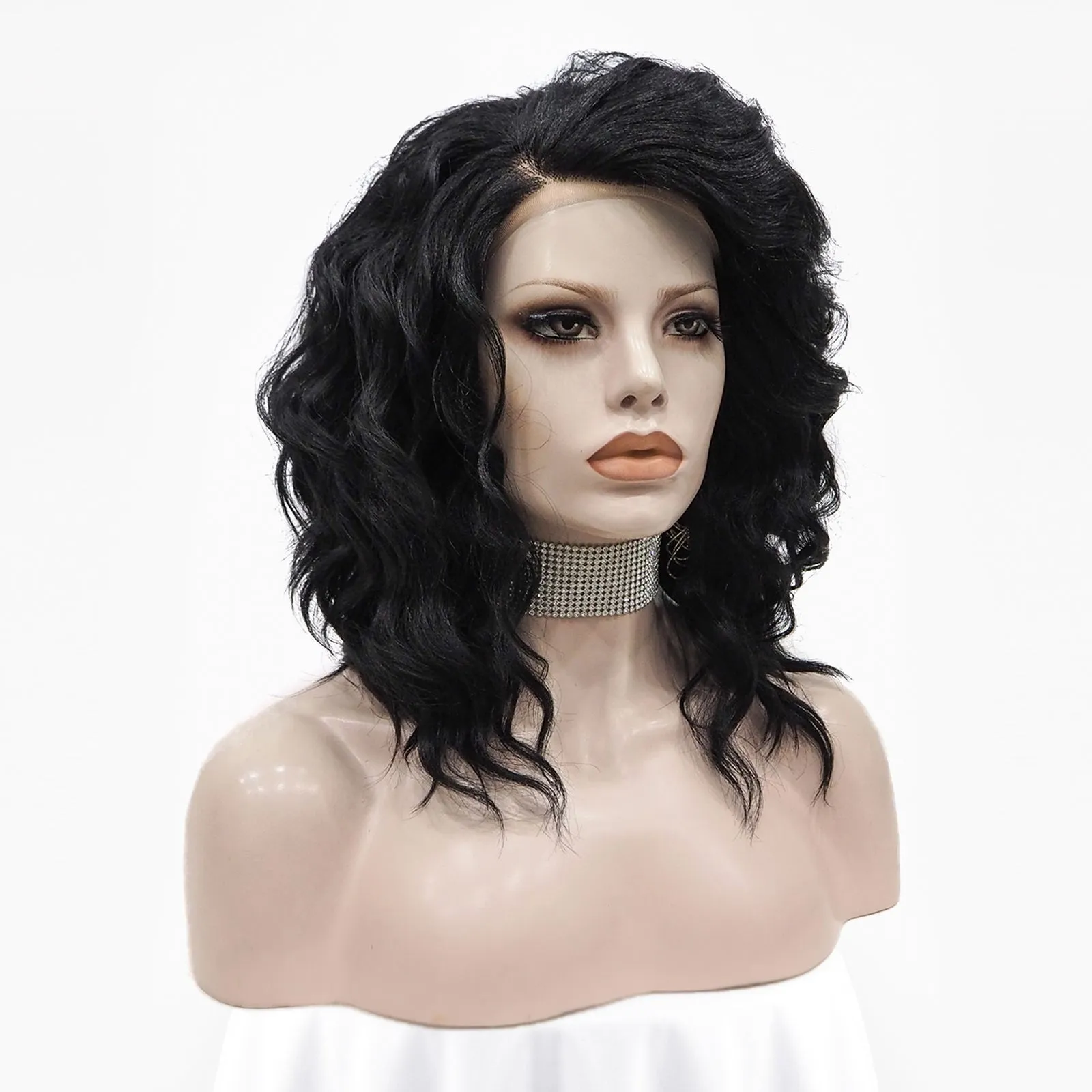 Balayage Short Curly Black Wigs Imstyle