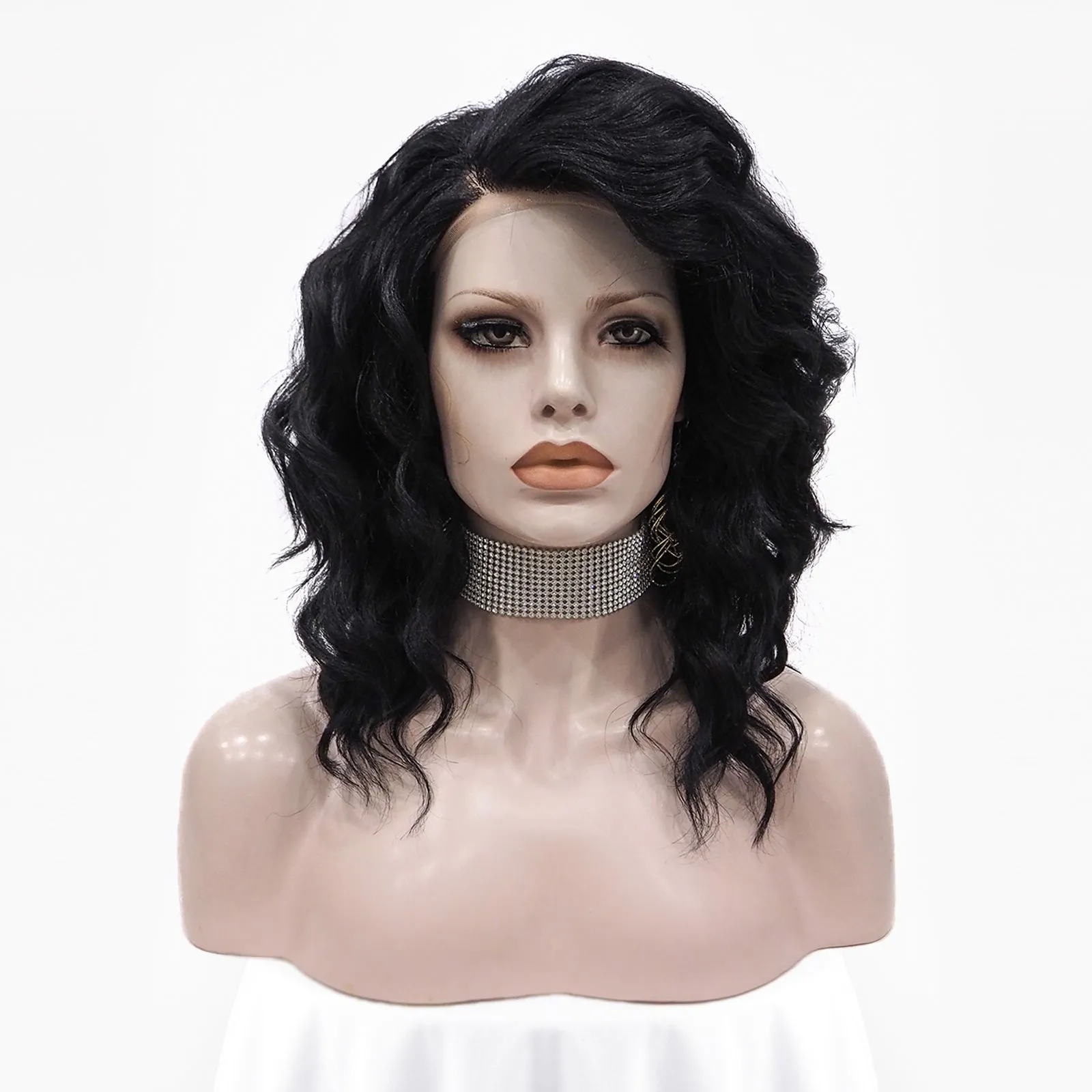 Balayage Short Curly Black Wigs Imstyle
