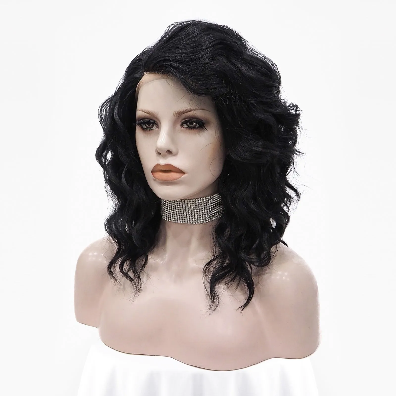 Balayage Short Curly Black Wigs Imstyle