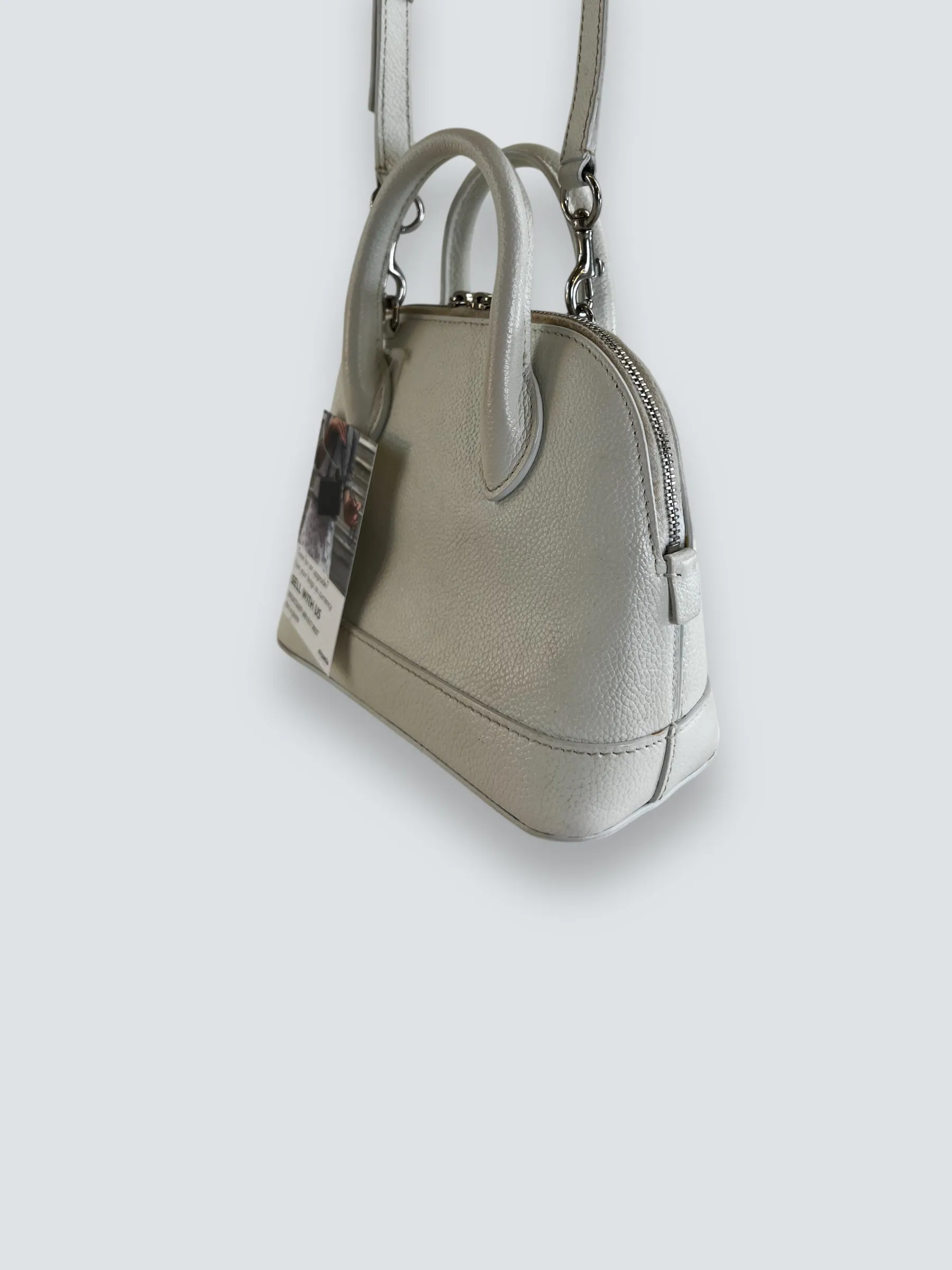 Balenciaga Off White Leather Ville Top Handle Crossbody