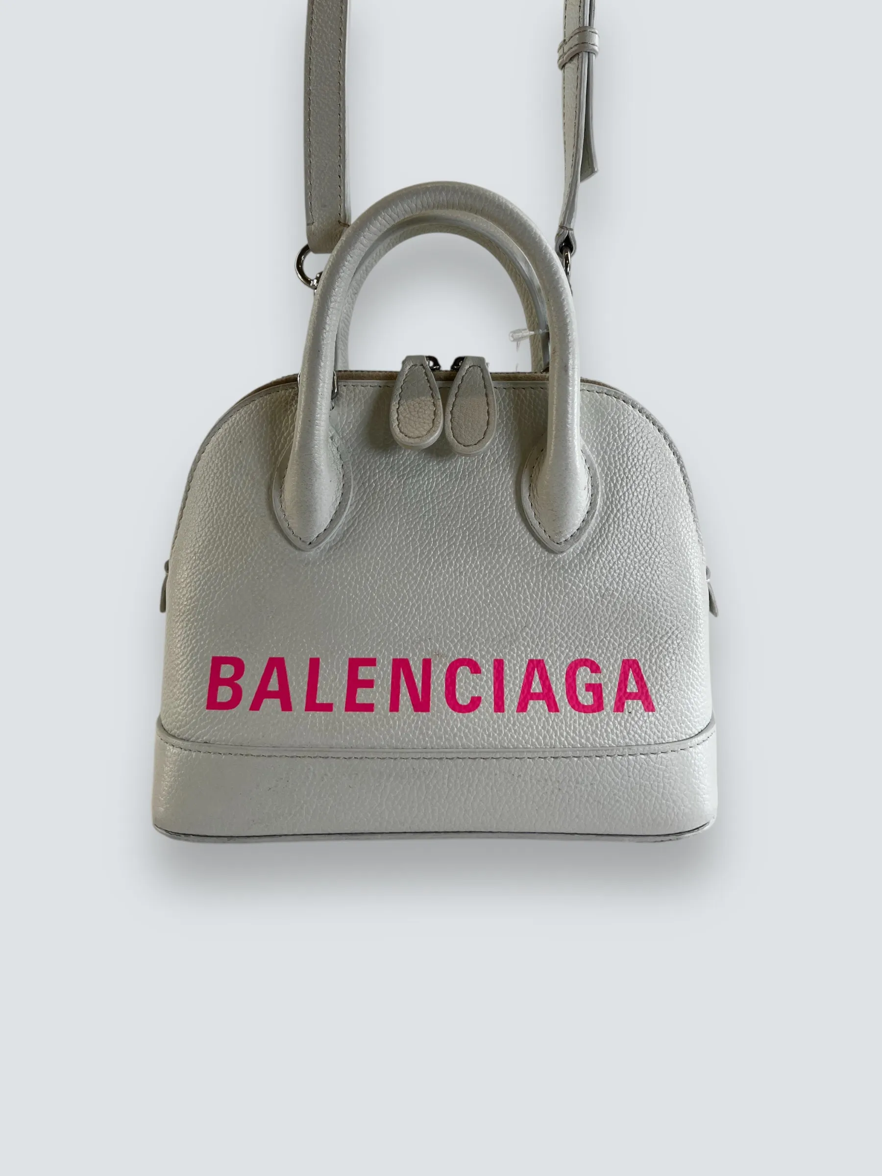Balenciaga Off White Leather Ville Top Handle Crossbody