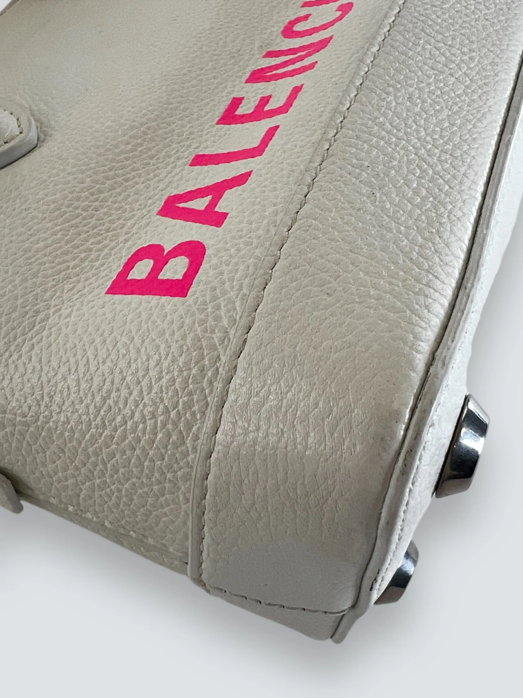 Balenciaga Off White Leather Ville Top Handle Crossbody