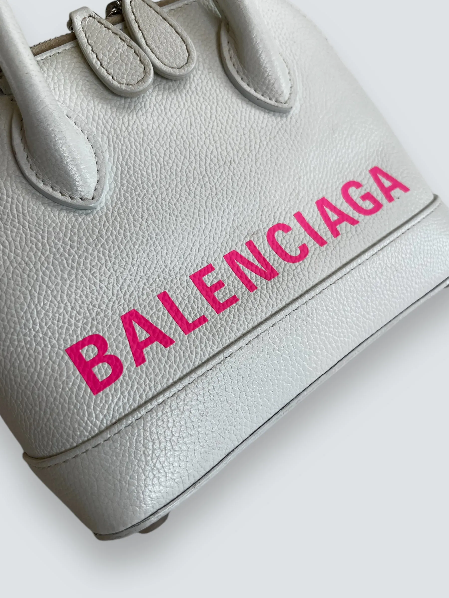 Balenciaga Off White Leather Ville Top Handle Crossbody