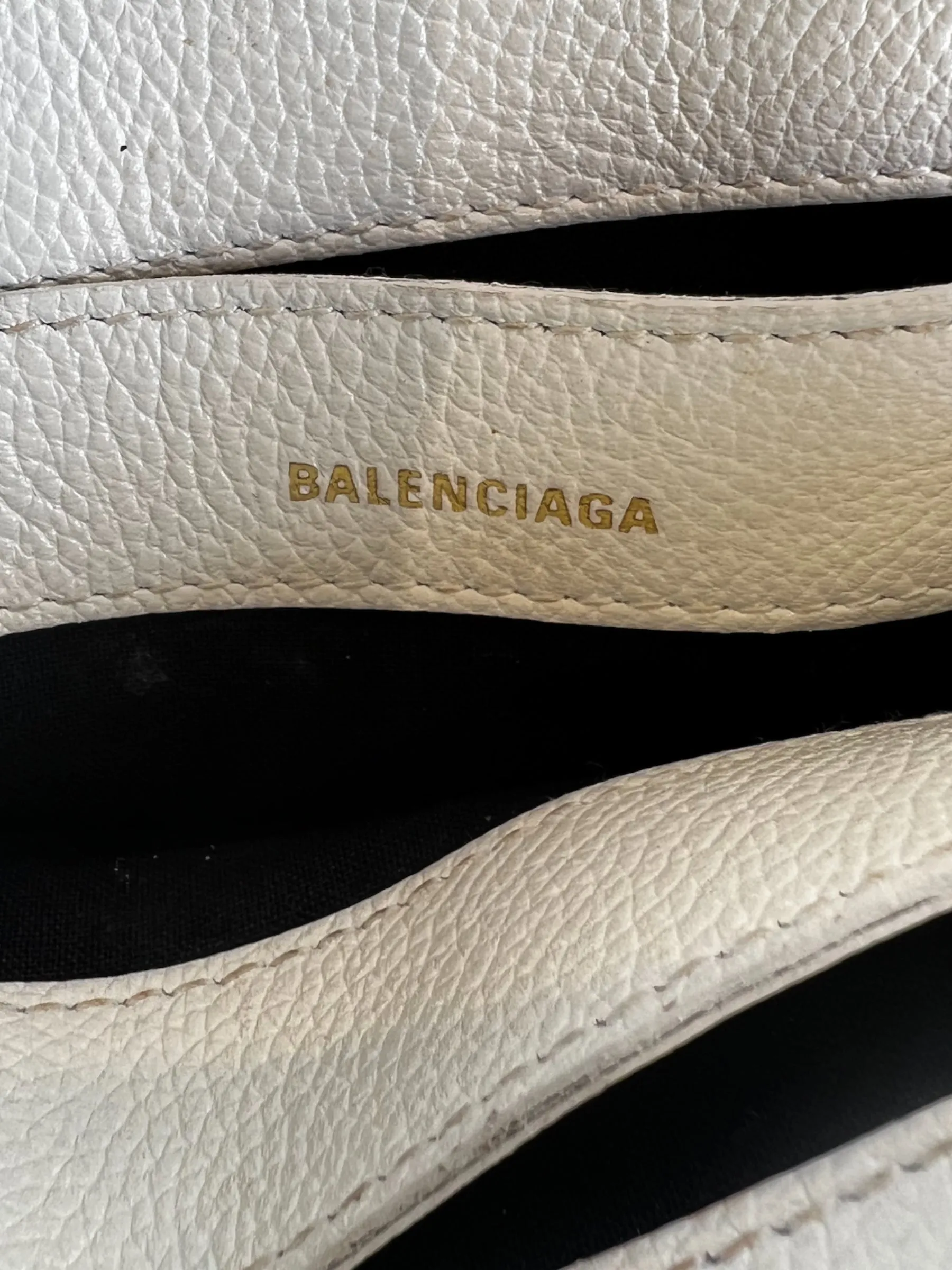 Balenciaga Off White Leather Ville Top Handle Crossbody
