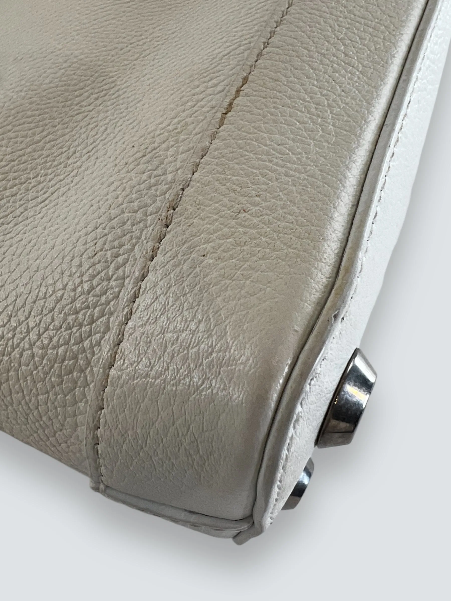 Balenciaga Off White Leather Ville Top Handle Crossbody