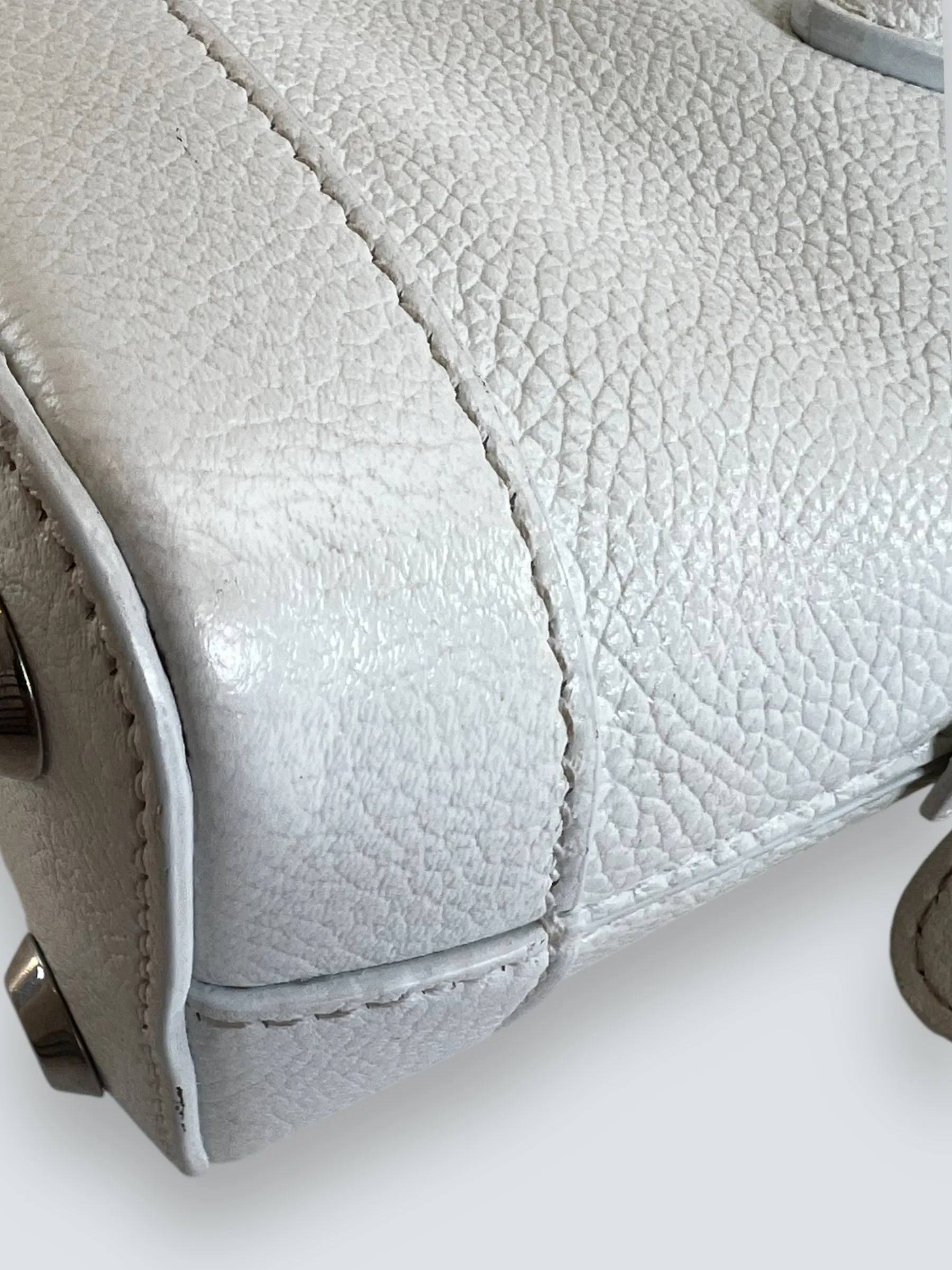 Balenciaga Off White Leather Ville Top Handle Crossbody