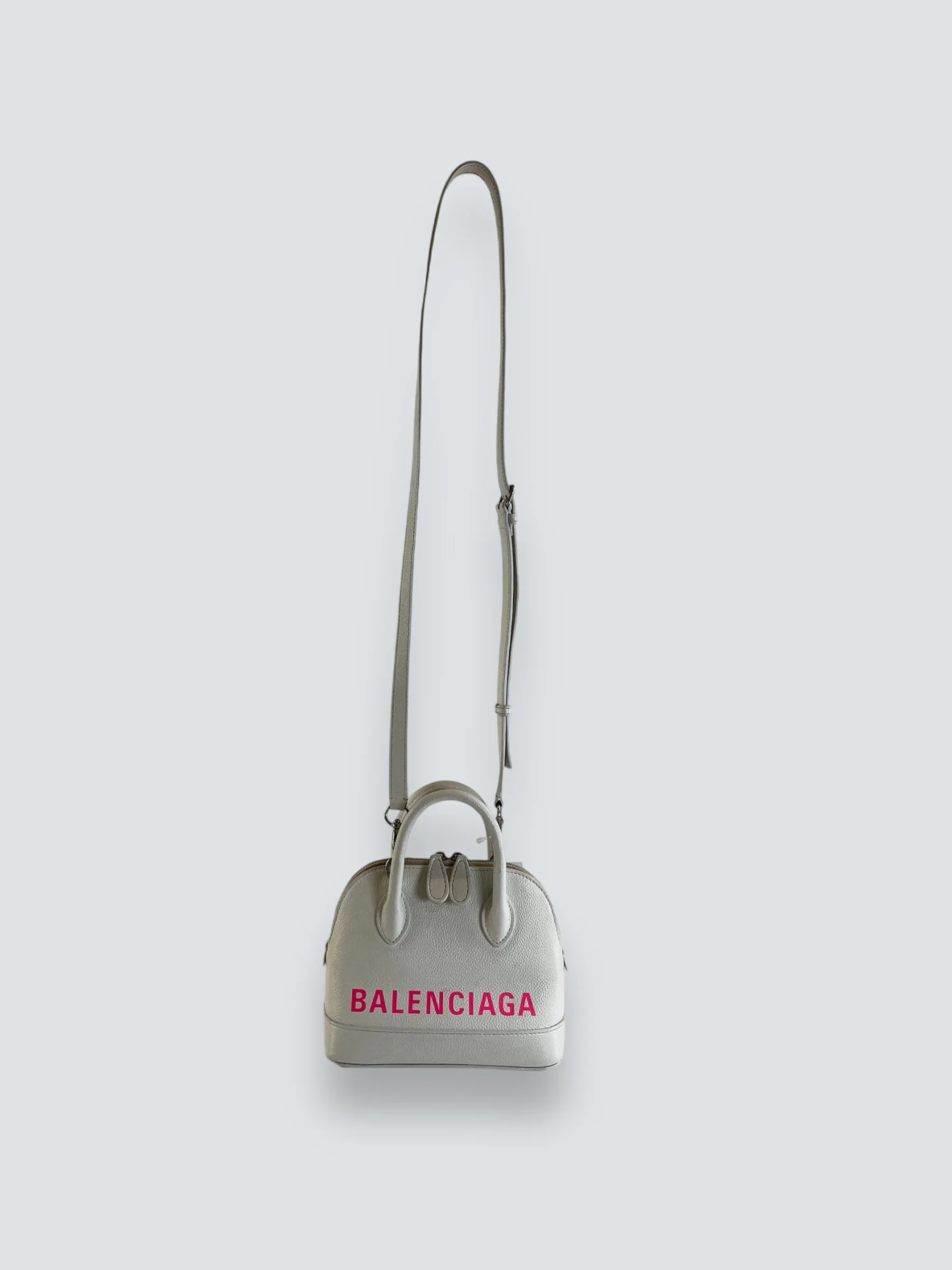 Balenciaga Off White Leather Ville Top Handle Crossbody