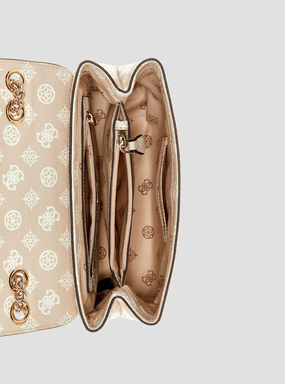 Beige Logo Daryna Crossbody Bag
