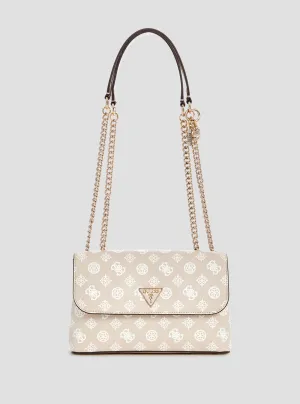 Beige Logo Daryna Crossbody Bag