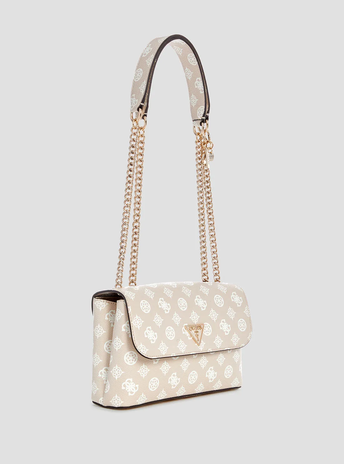 Beige Logo Daryna Crossbody Bag