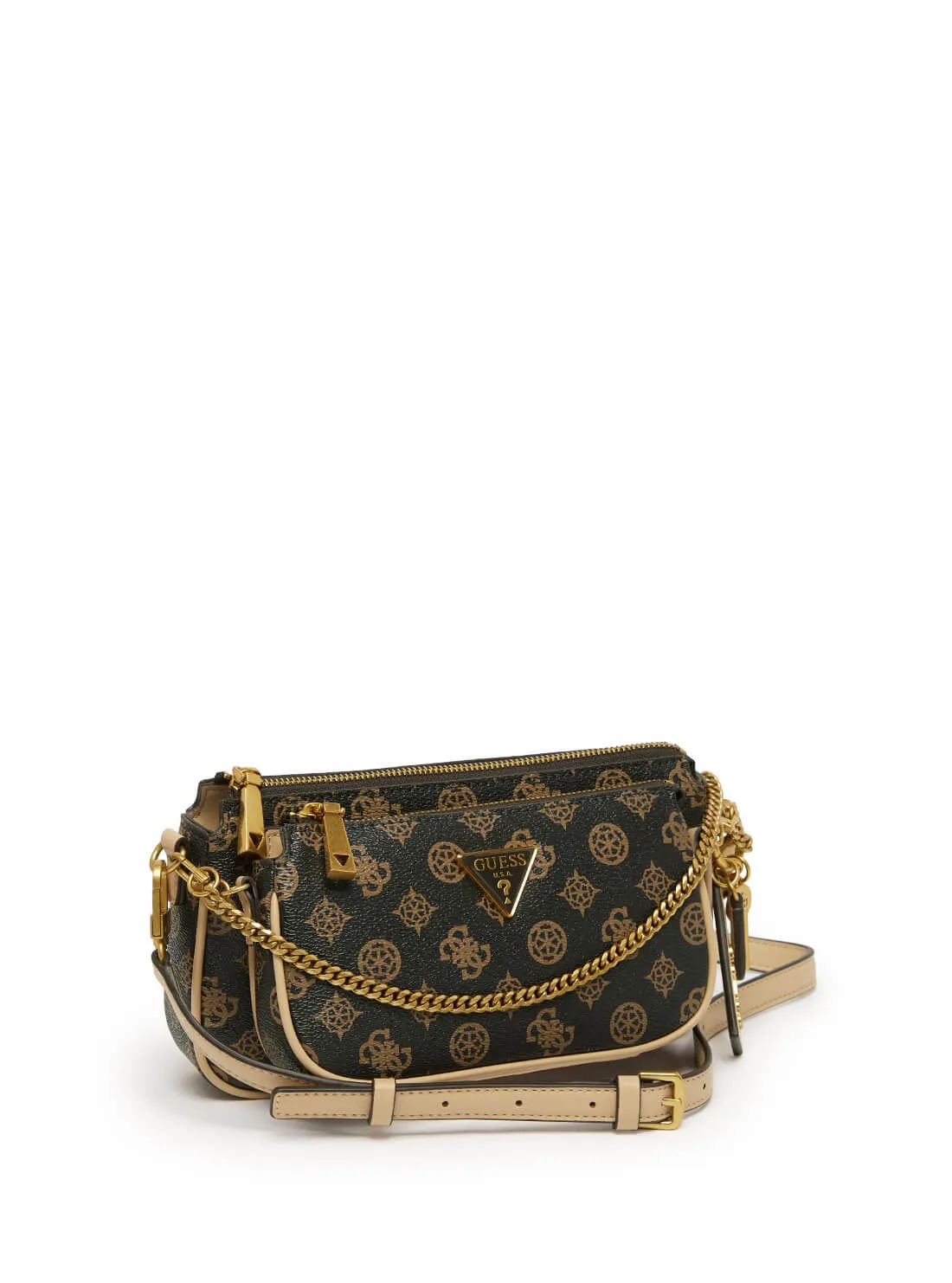 Black Brown Logo Arie Crossbody Bag