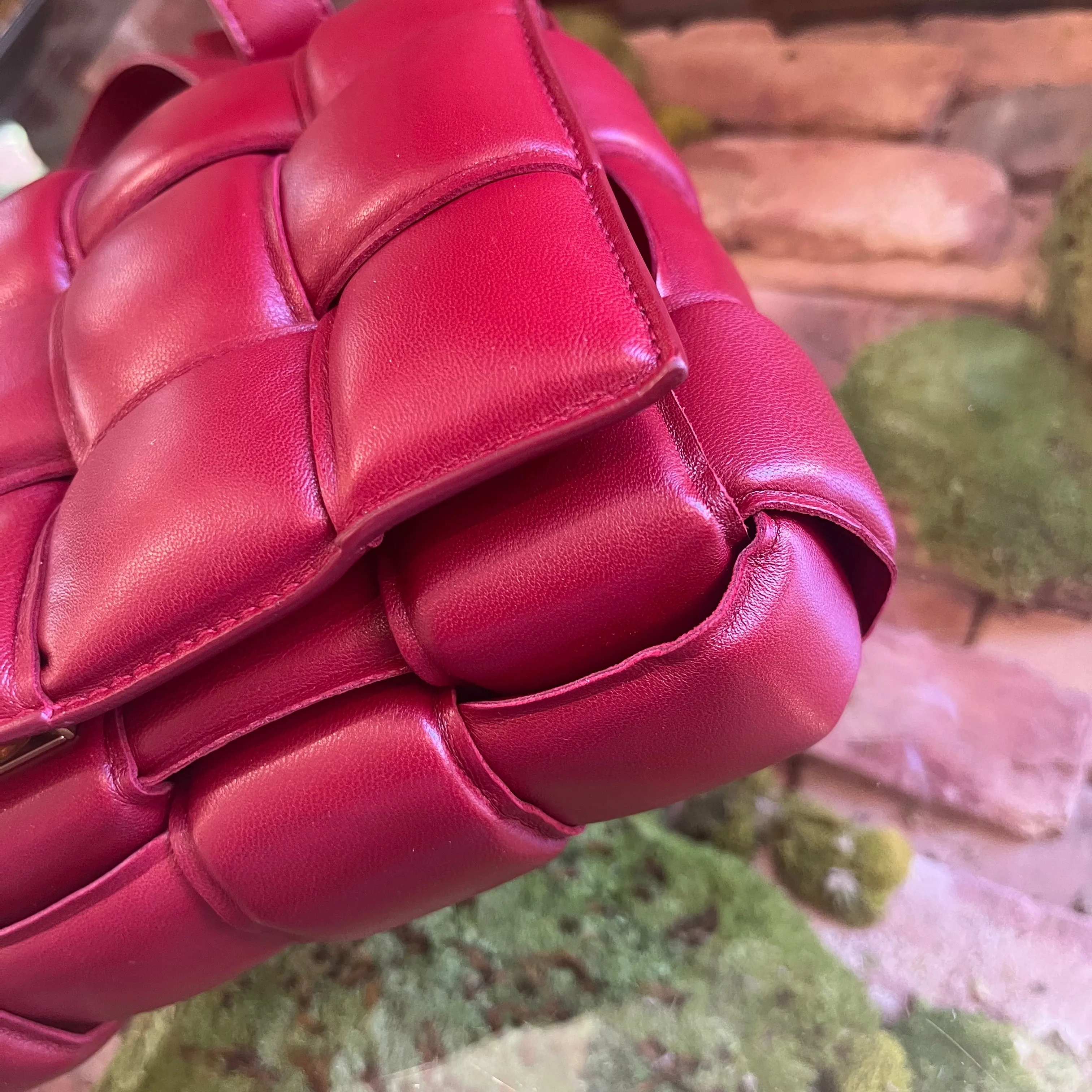 BOTTEGA VENETA The Cassette Padded Burgundy Leather Crossbody Bag