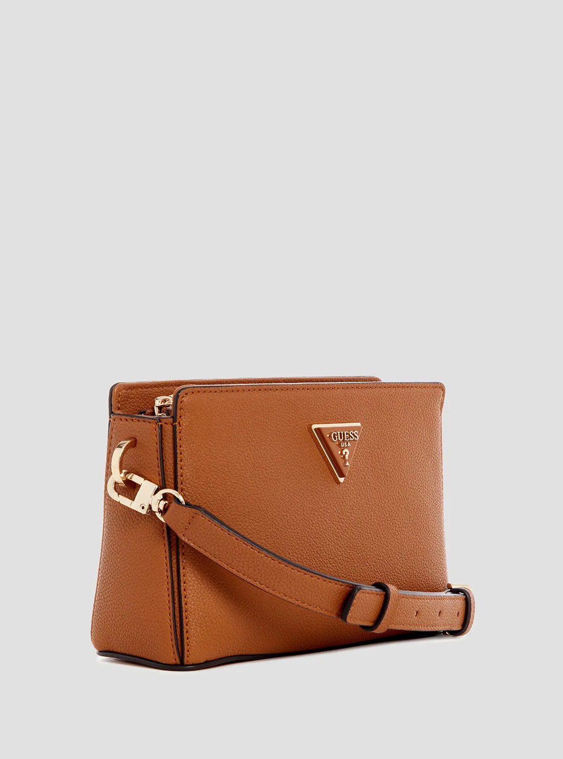 Brown Meridian Crossbody Top Zip