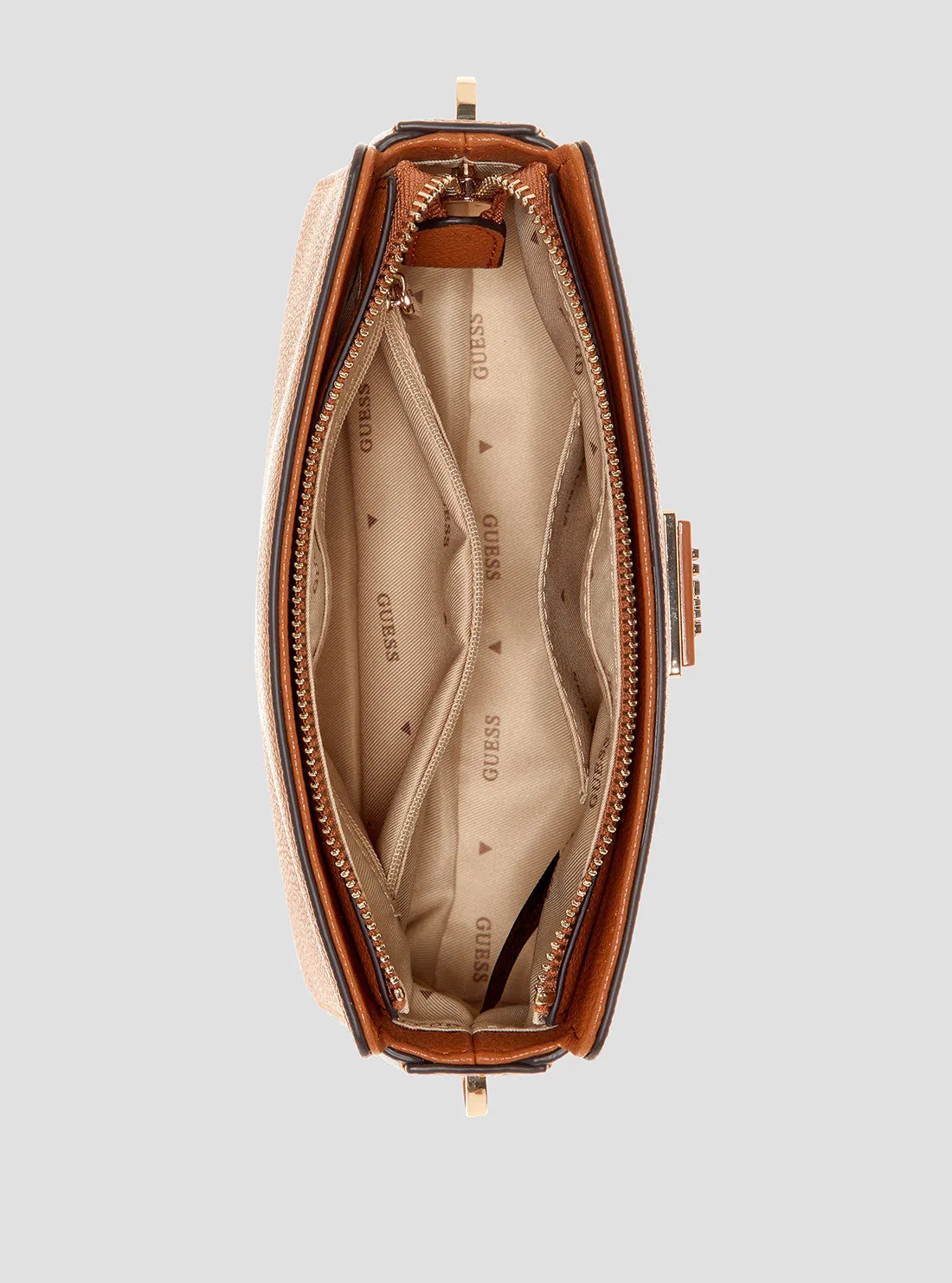 Brown Meridian Crossbody Top Zip