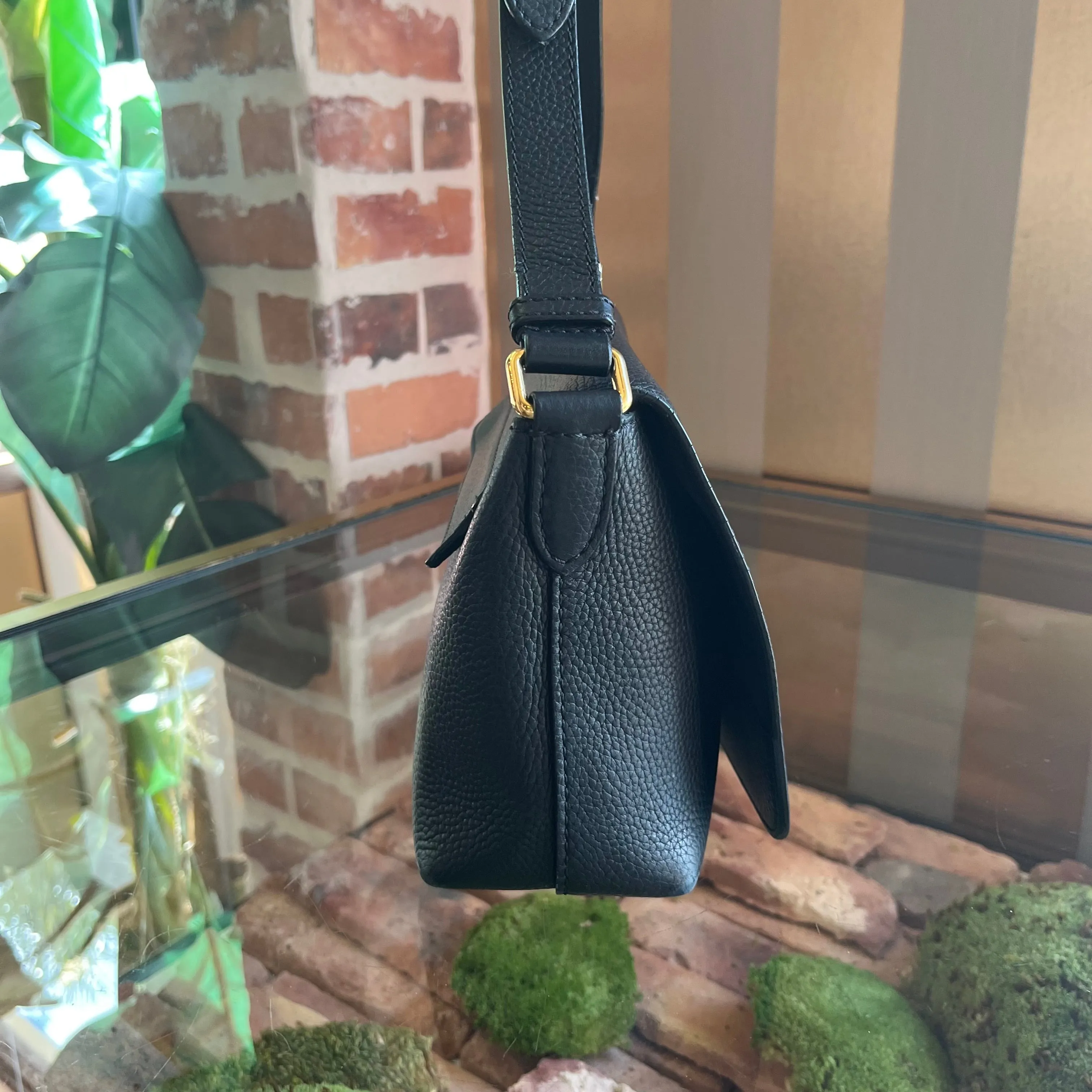 BURBERRY Burleigh Black Leather Small Crossbody
