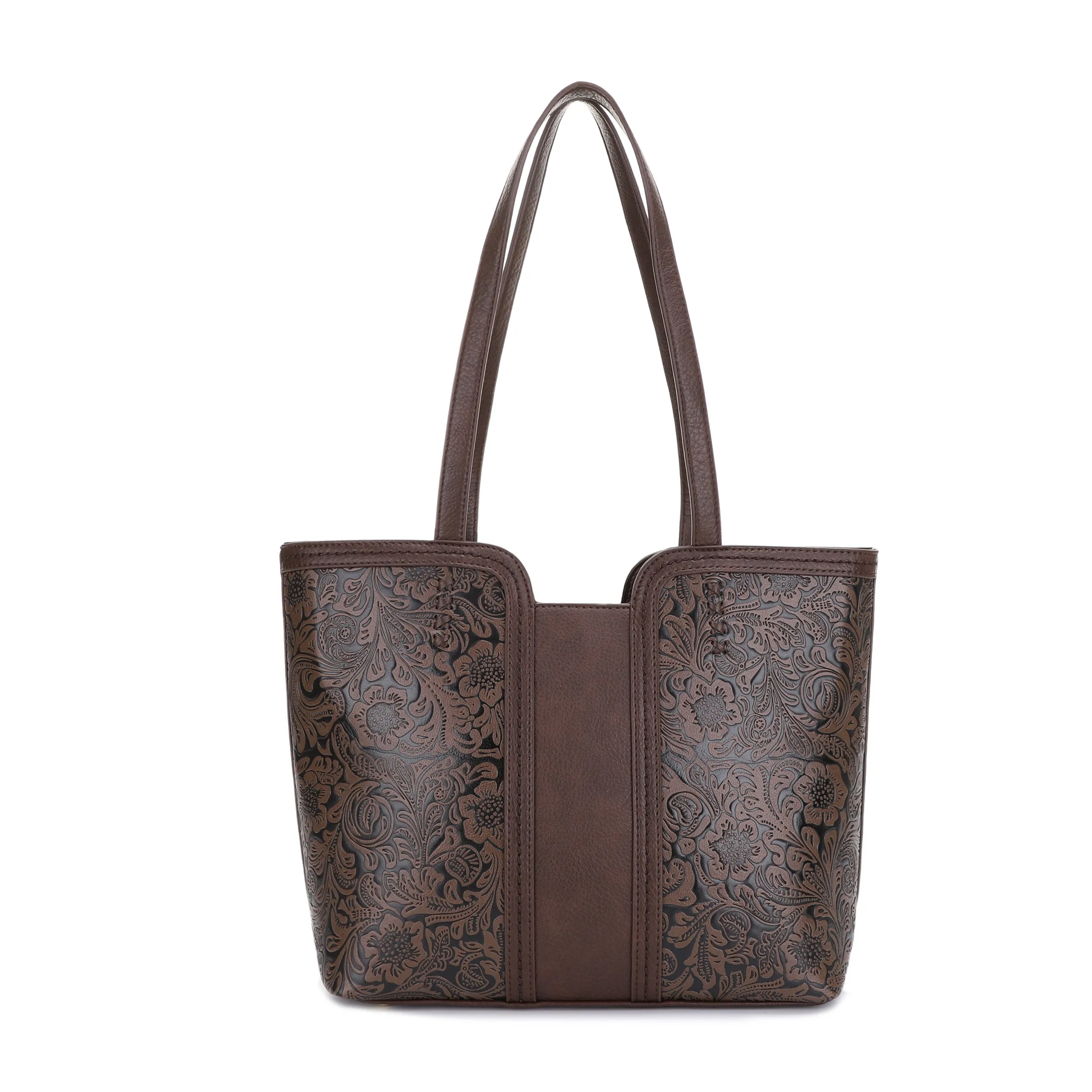 Cassidy Concealed Carry Tooled Tote Bag with Matching Wallet