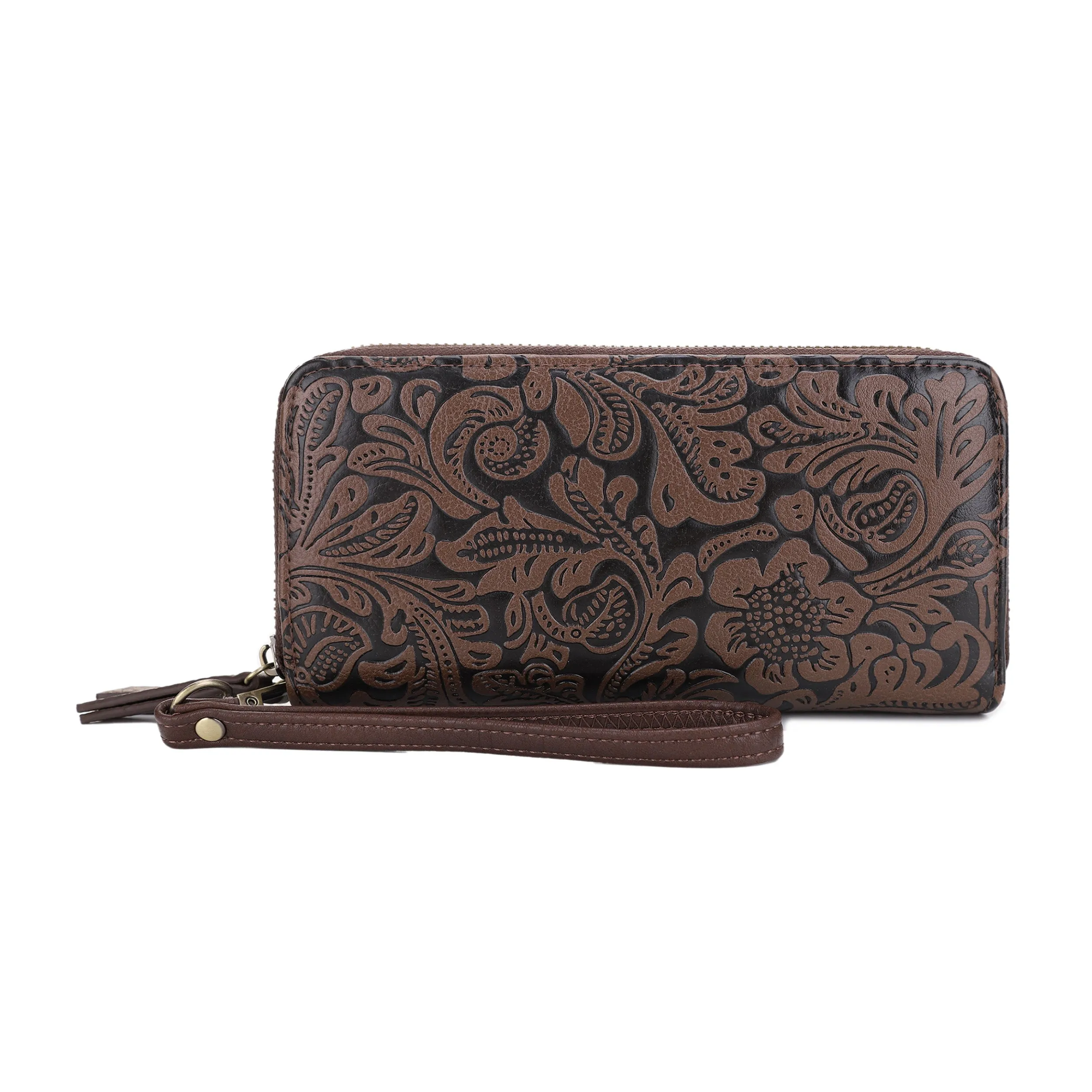 Cassidy Concealed Carry Tooled Tote Bag with Matching Wallet
