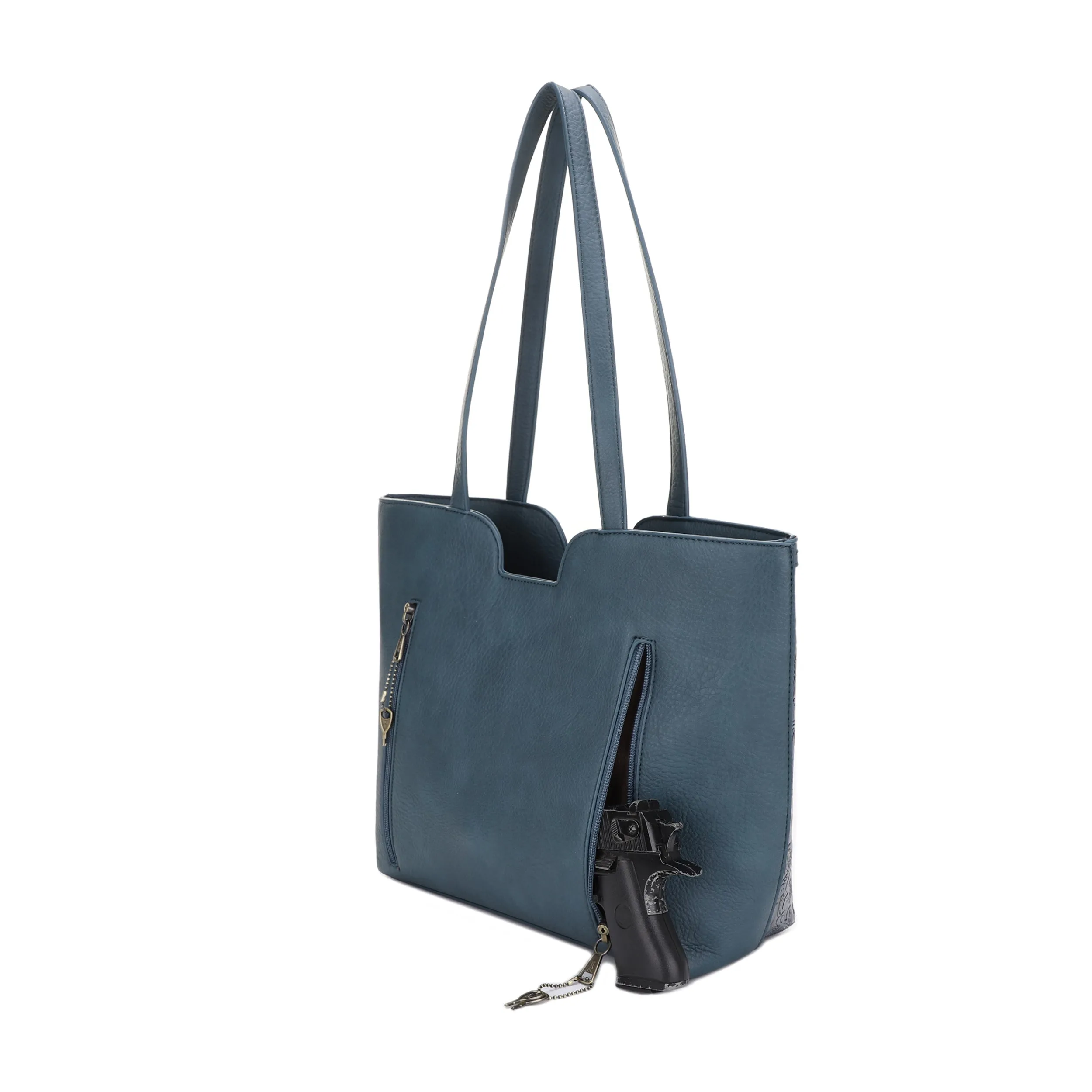 Cassidy Concealed Carry Tooled Tote Bag with Matching Wallet