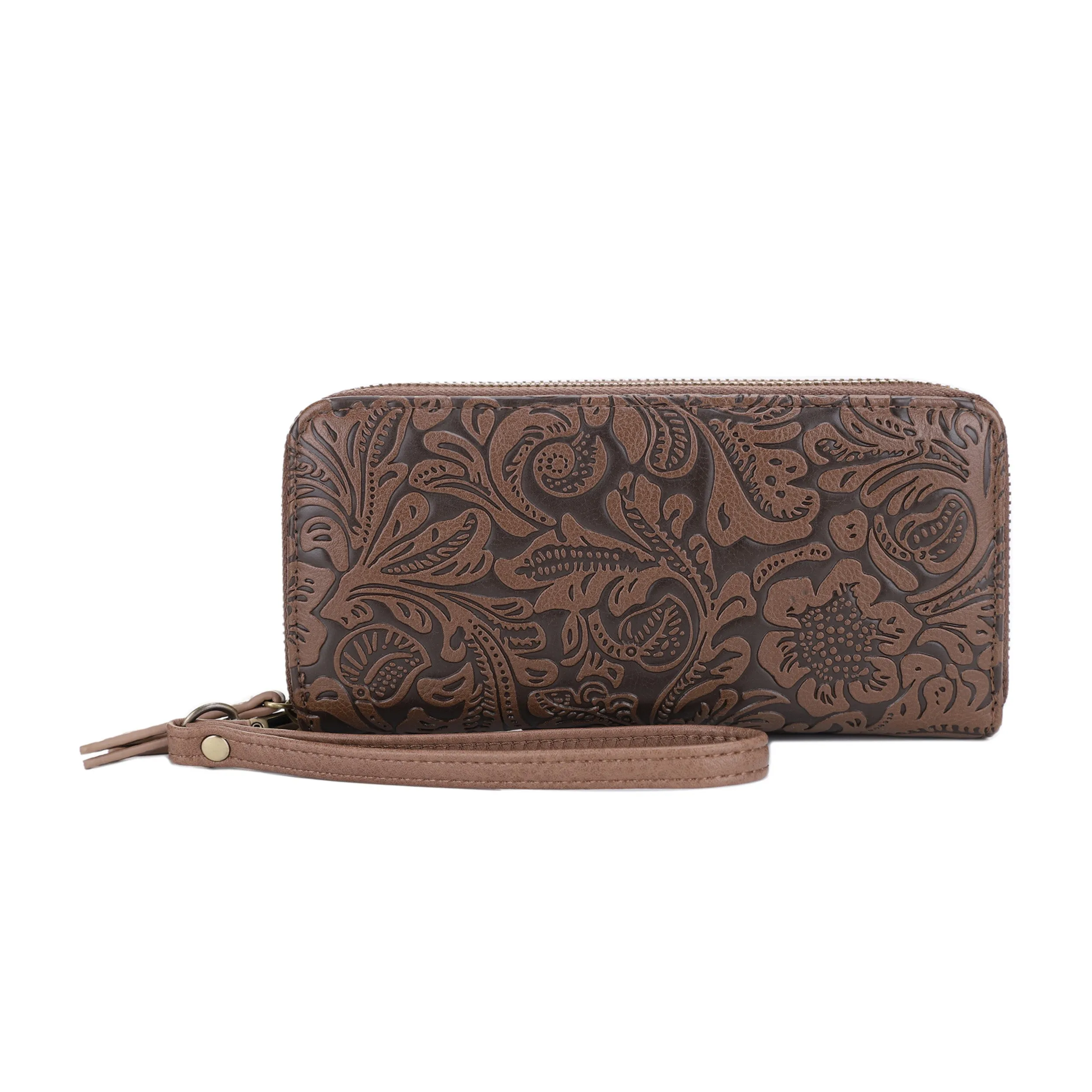 Cassidy Concealed Carry Tooled Tote Bag with Matching Wallet