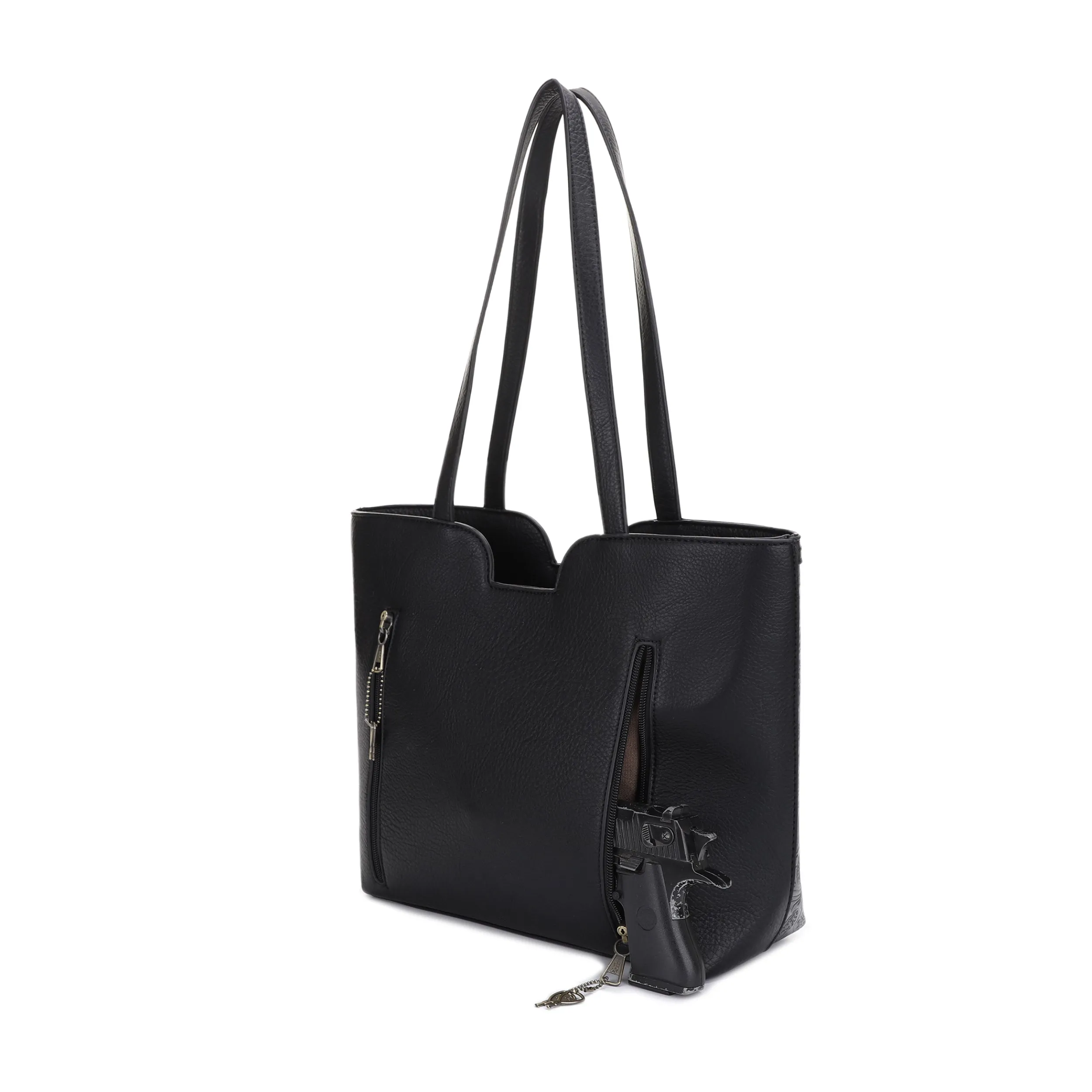 Cassidy Concealed Carry Tooled Tote Bag with Matching Wallet