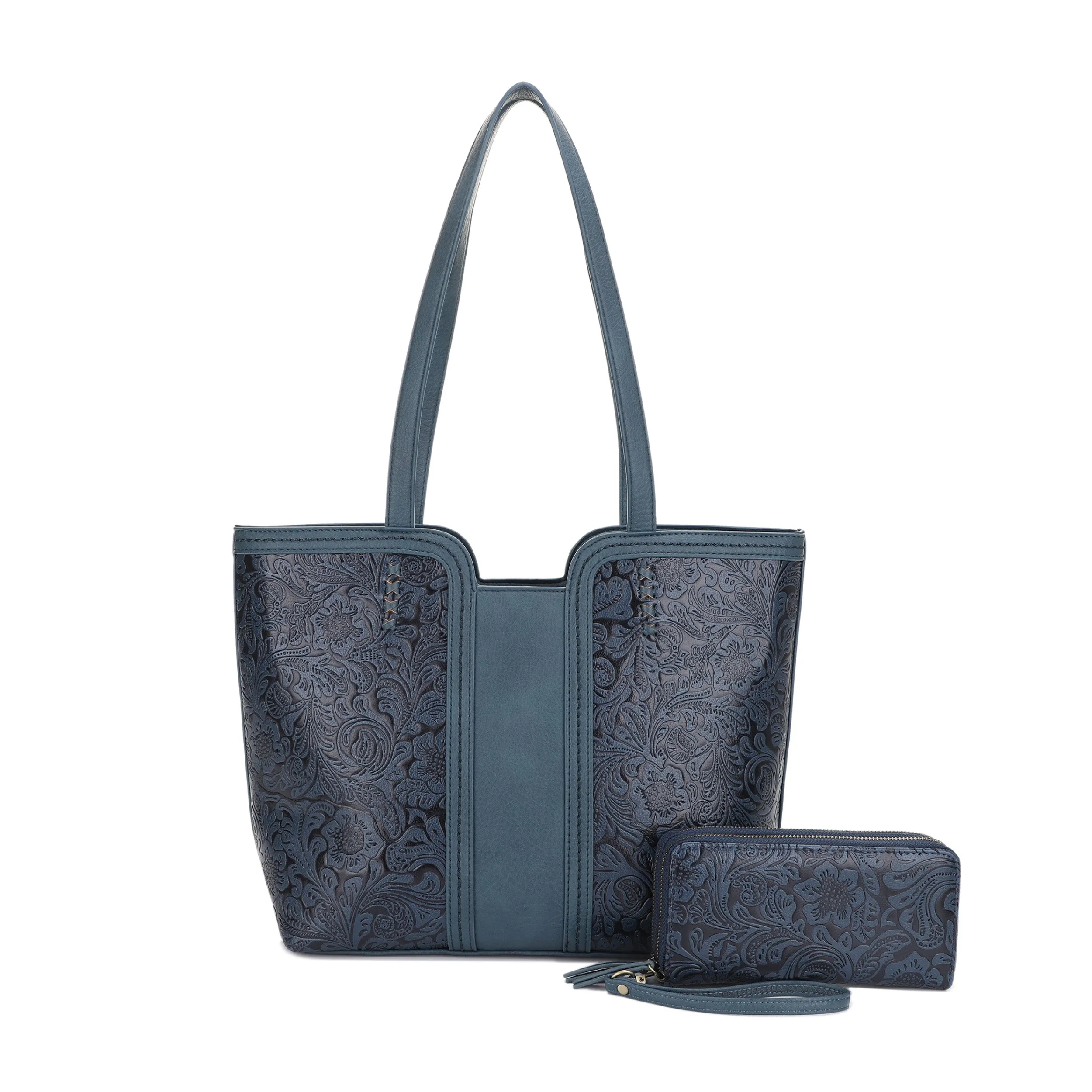 Cassidy Concealed Carry Tooled Tote Bag with Matching Wallet