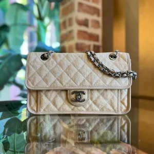 CHANEL Beige French Riviera Flap Bag