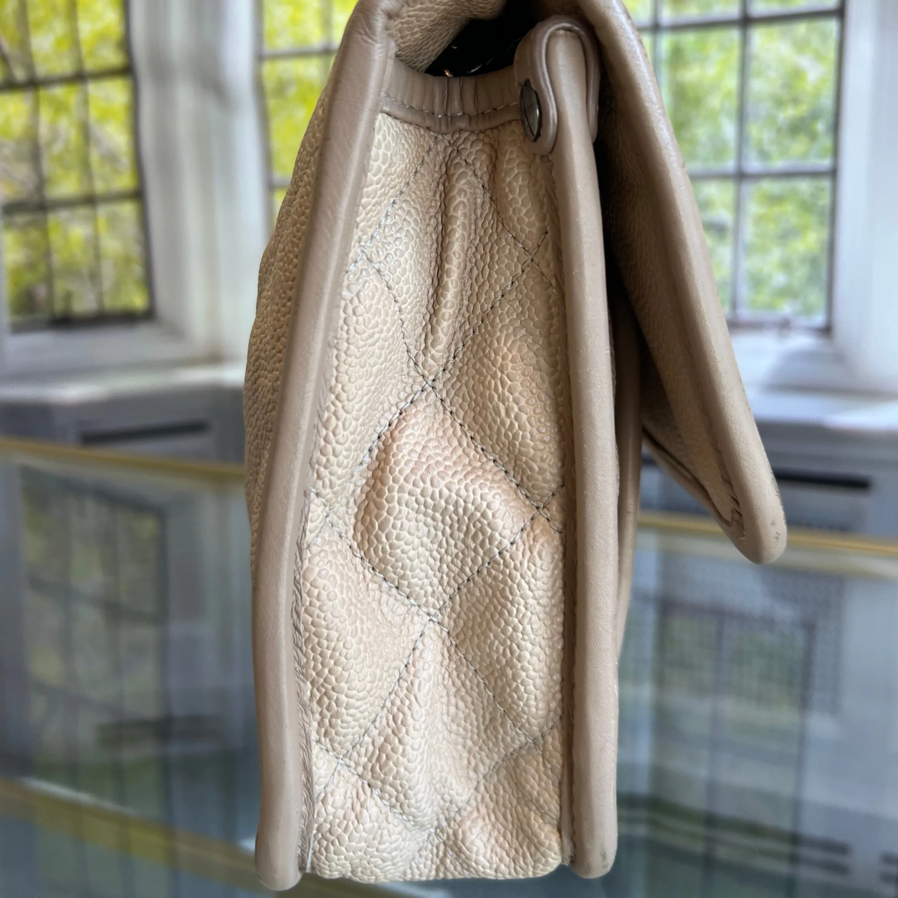 CHANEL Beige French Riviera Flap Bag