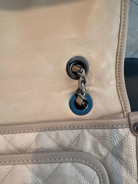 CHANEL Beige French Riviera Flap Bag