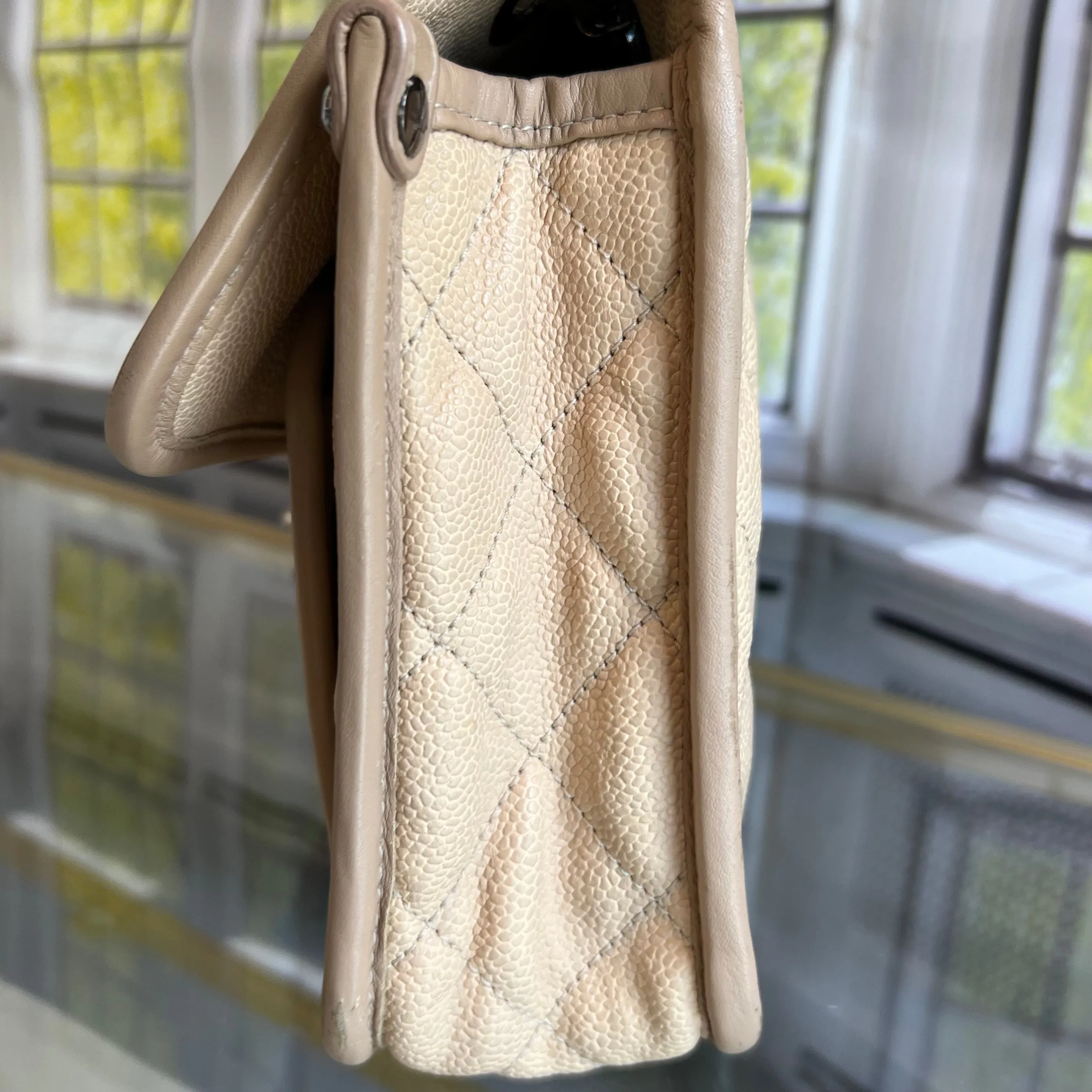 CHANEL Beige French Riviera Flap Bag