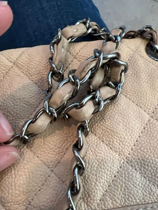 CHANEL Beige French Riviera Flap Bag