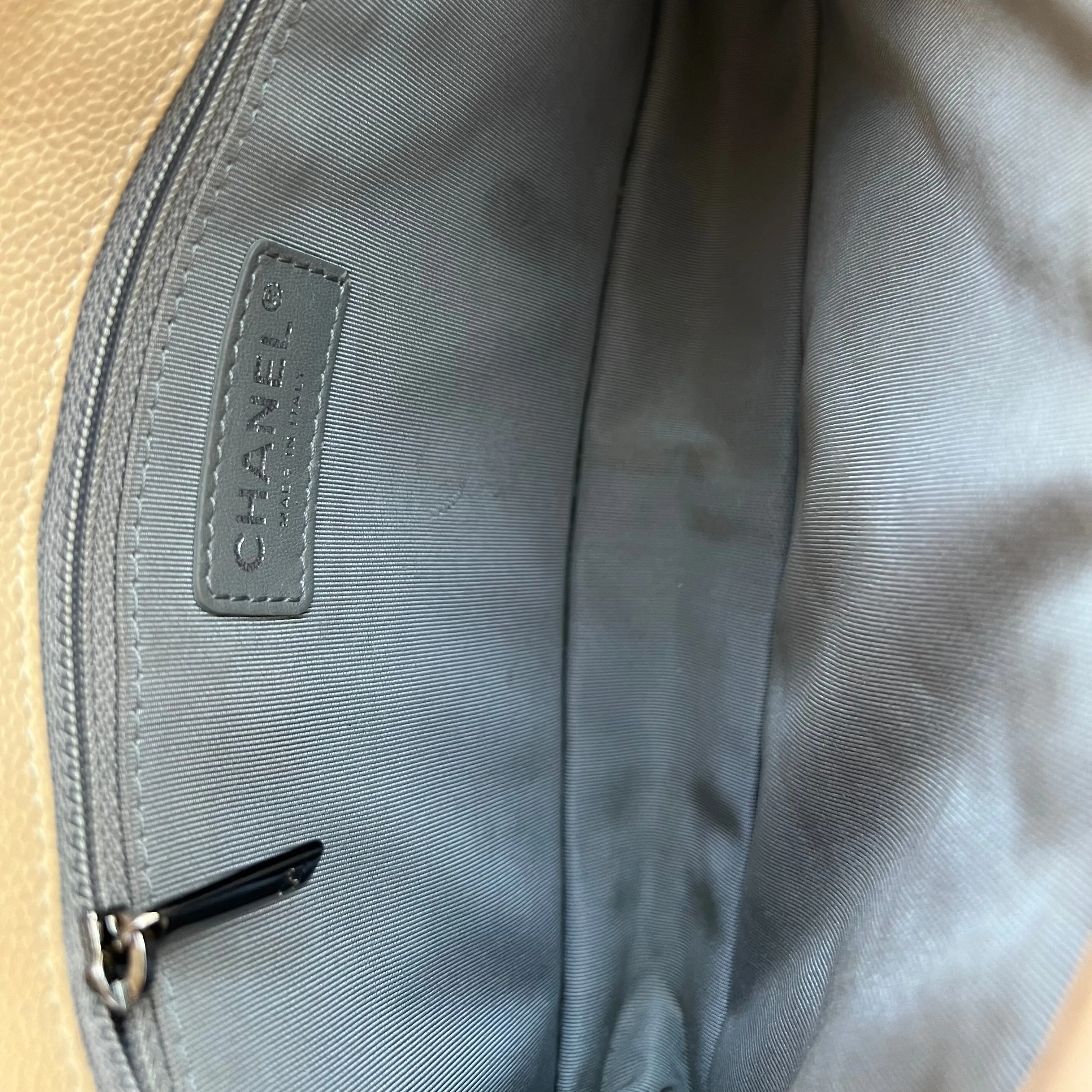 CHANEL Beige French Riviera Flap Bag