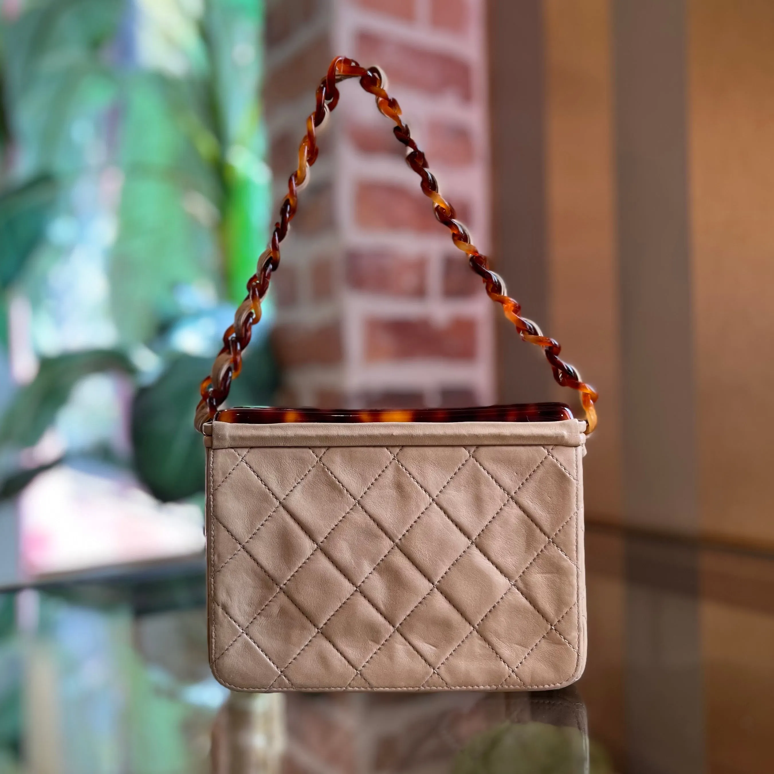 CHANEL Box Lambskin Tortoise Vintage Handbag