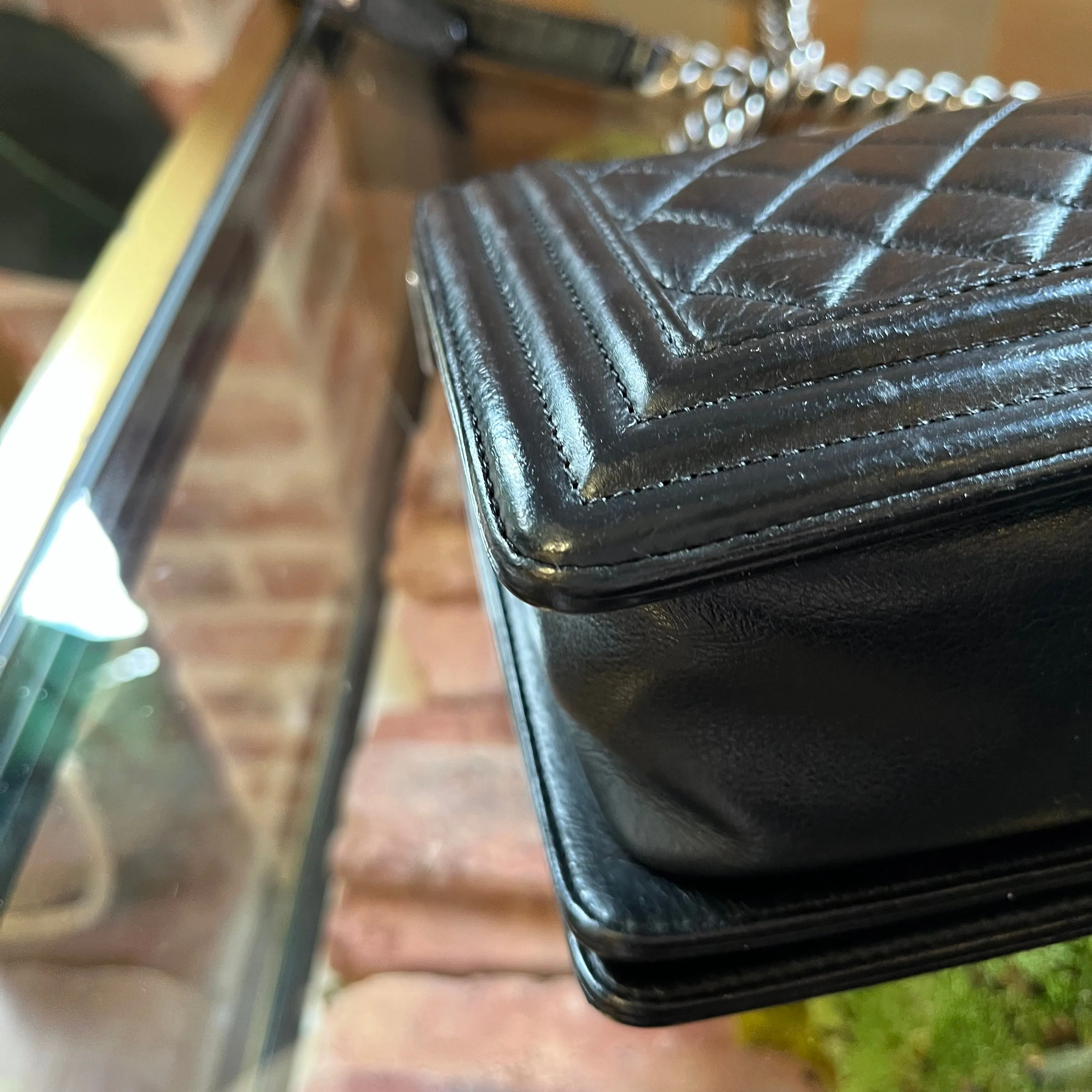 CHANEL Boy Medium Black Calfskin Shoulder Bag