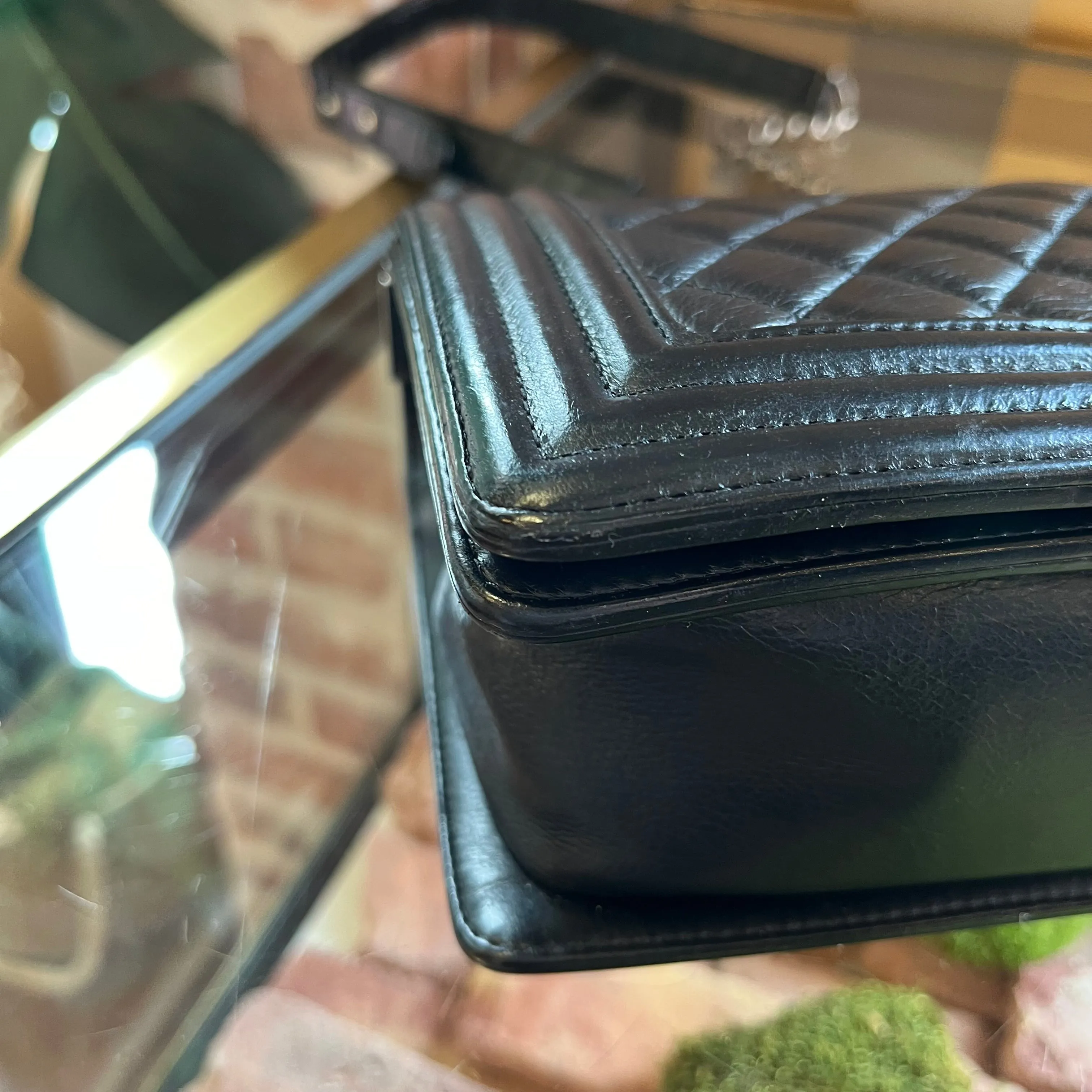 CHANEL Boy Medium Black Calfskin Shoulder Bag
