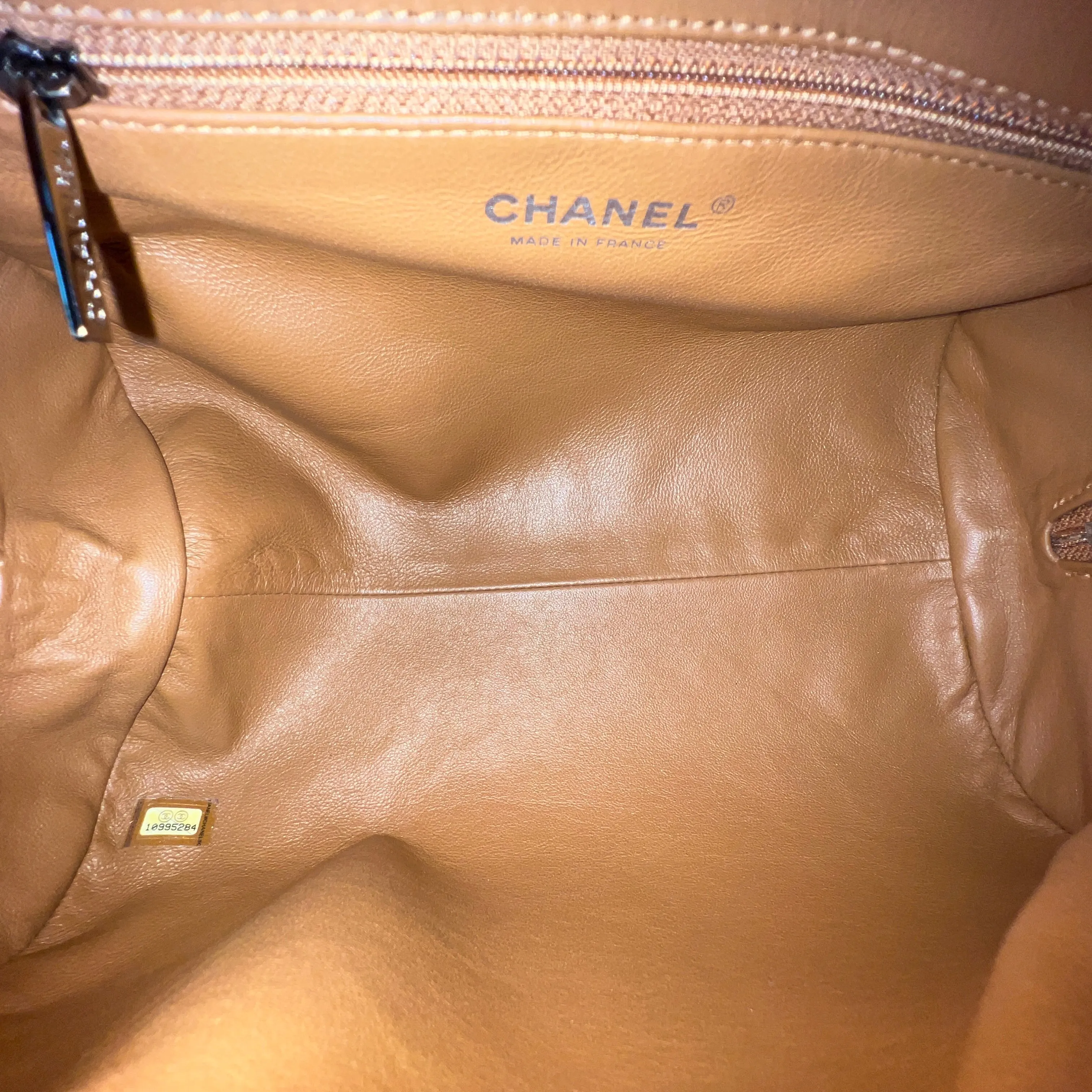 CHANEL Brown Calfskin Quilted Small Bowler Bag