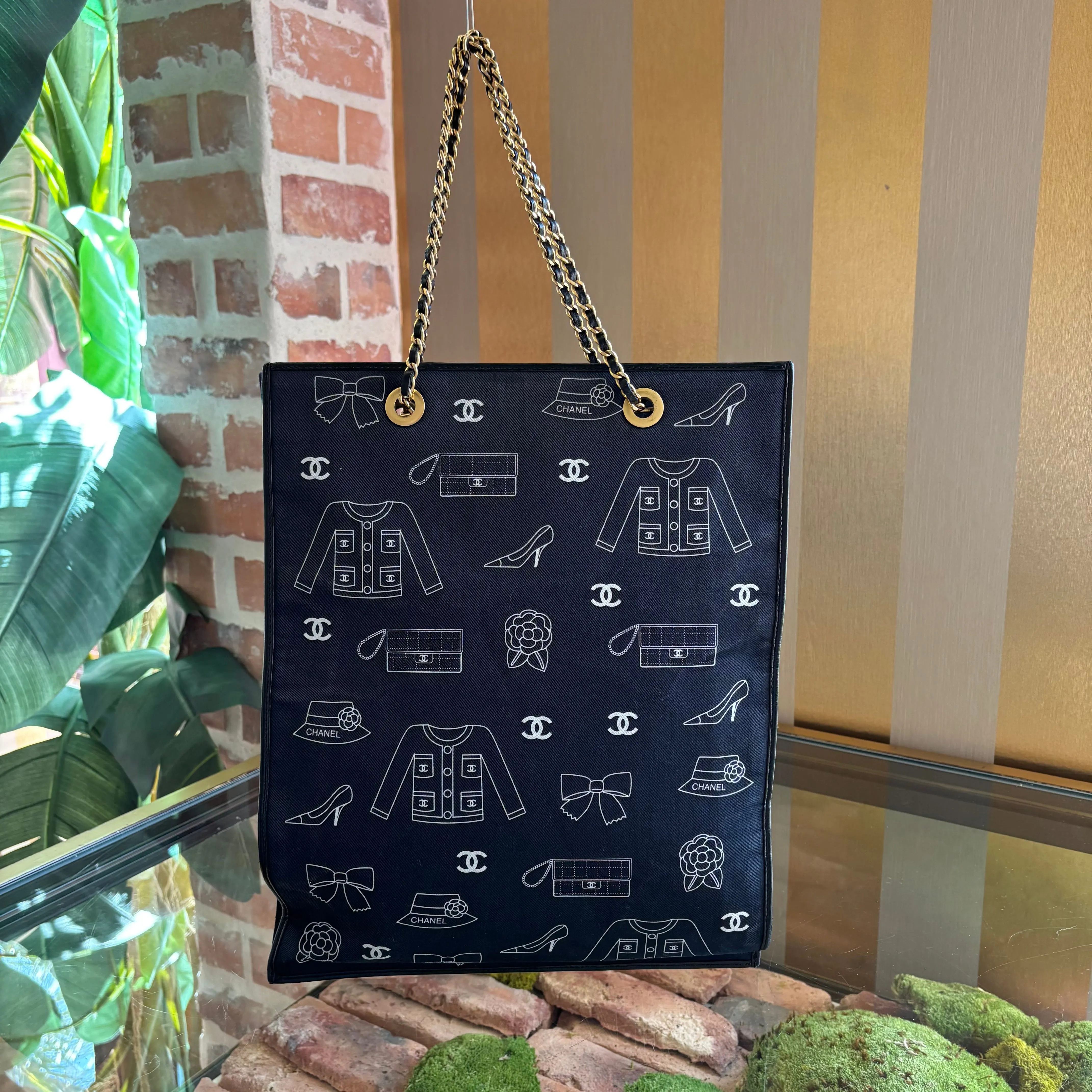 CHANEL Navy Canvas & Leather Trim "Lucky Charms" Tote Bag ADI1169