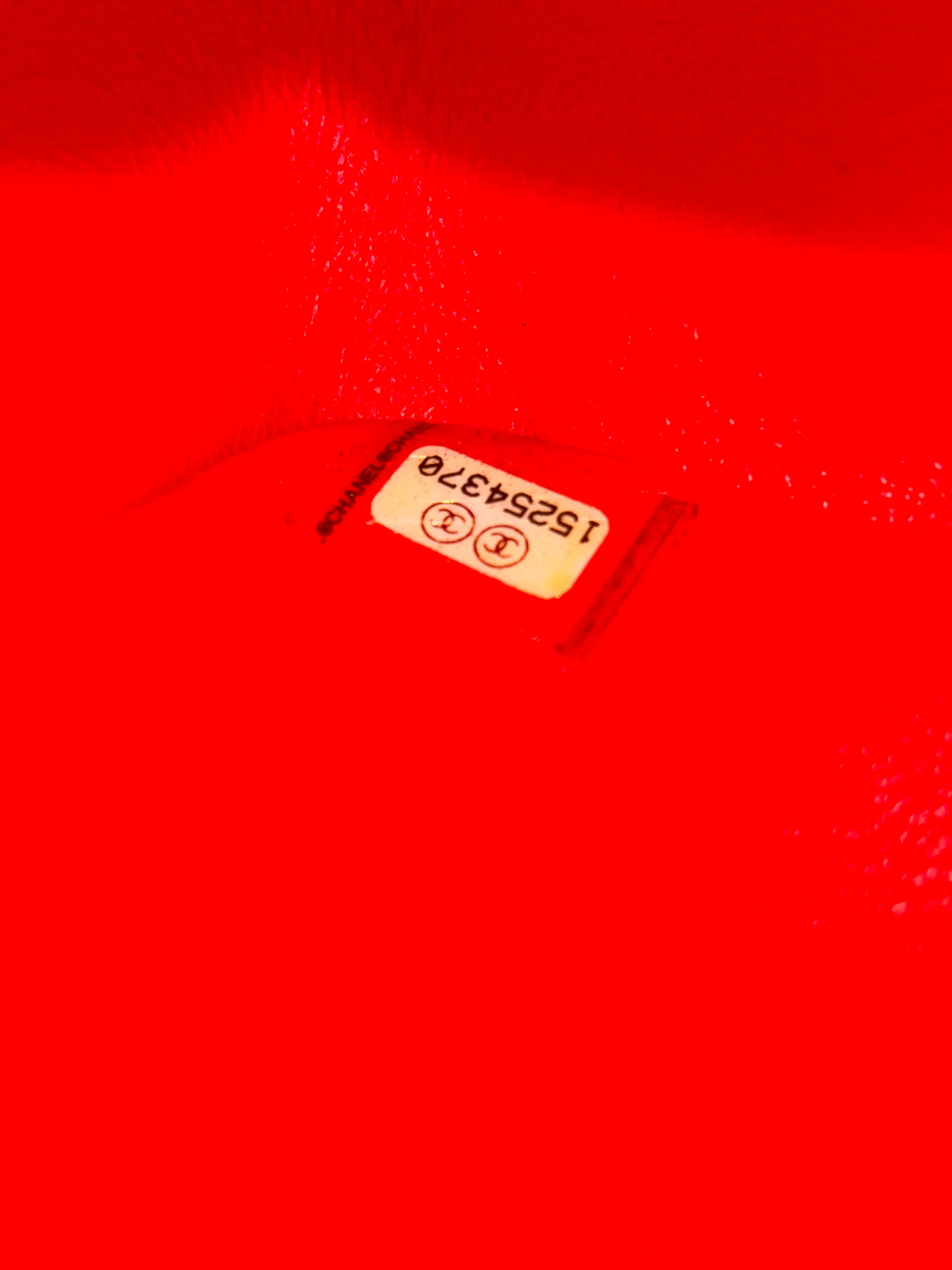 CHANEL Red Patent Leather Mini Rectangle Flap Bag ADI1167