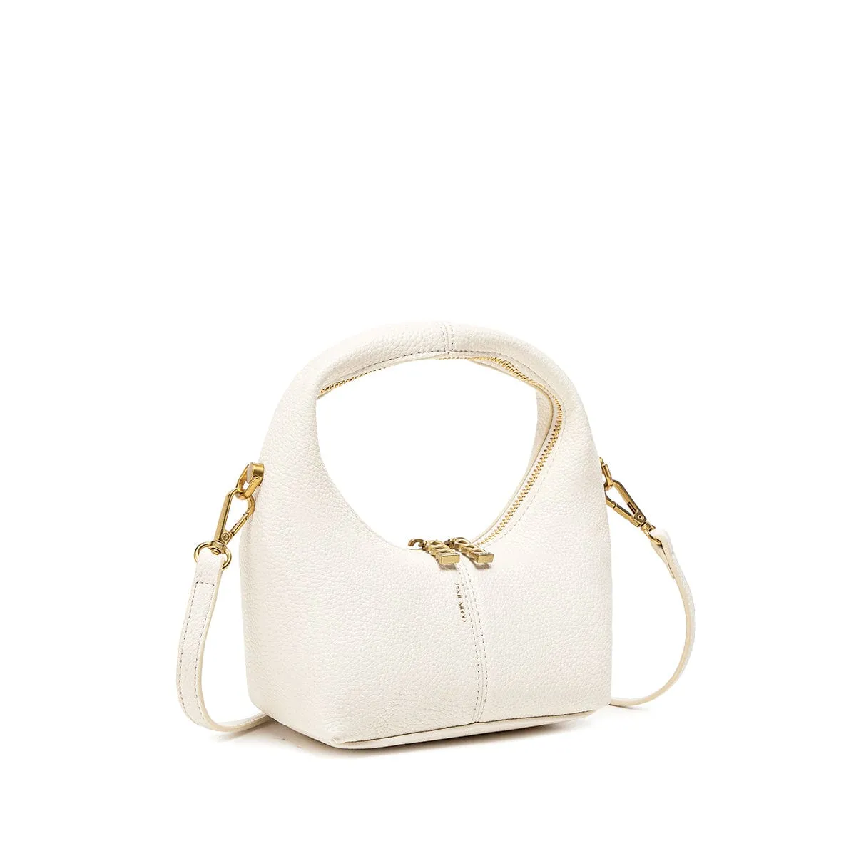 Circle Vegan Leather Crossbody Bag | Coconut Cream