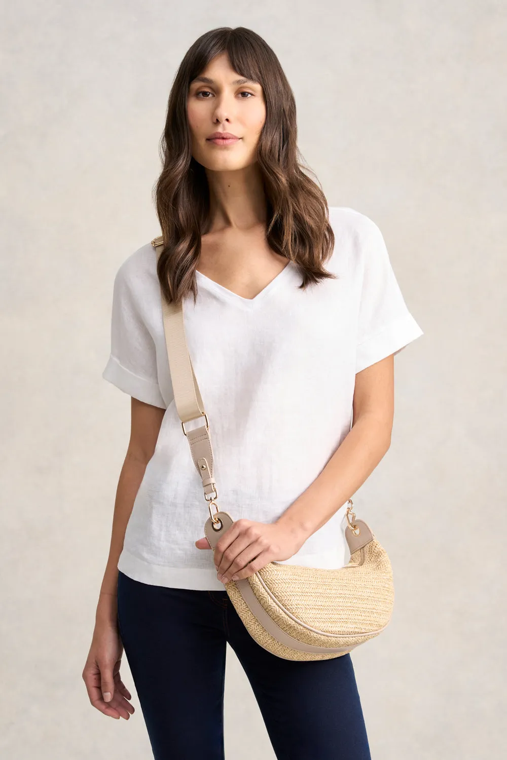 Crescent Crochet Shoulder Bag - Natural