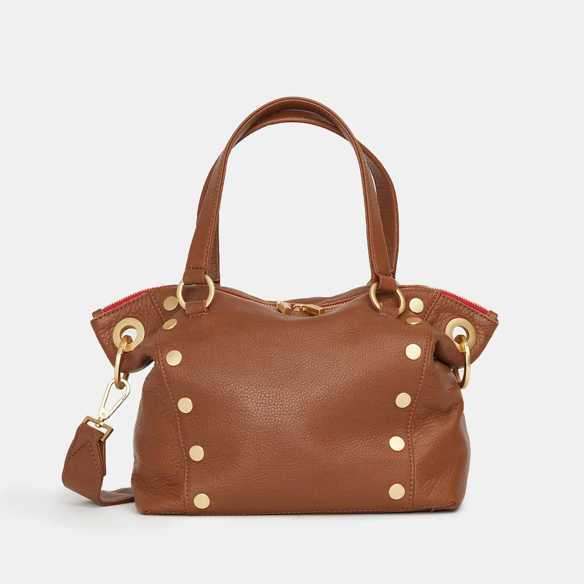 Daniel | Mahogany Pebble/Brushed Gold Red Zip | Med