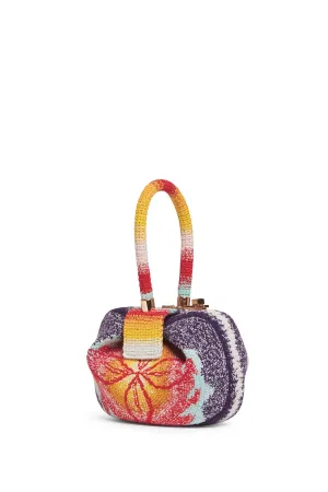 Demi Bag in Blue. Red & Orange Crochet