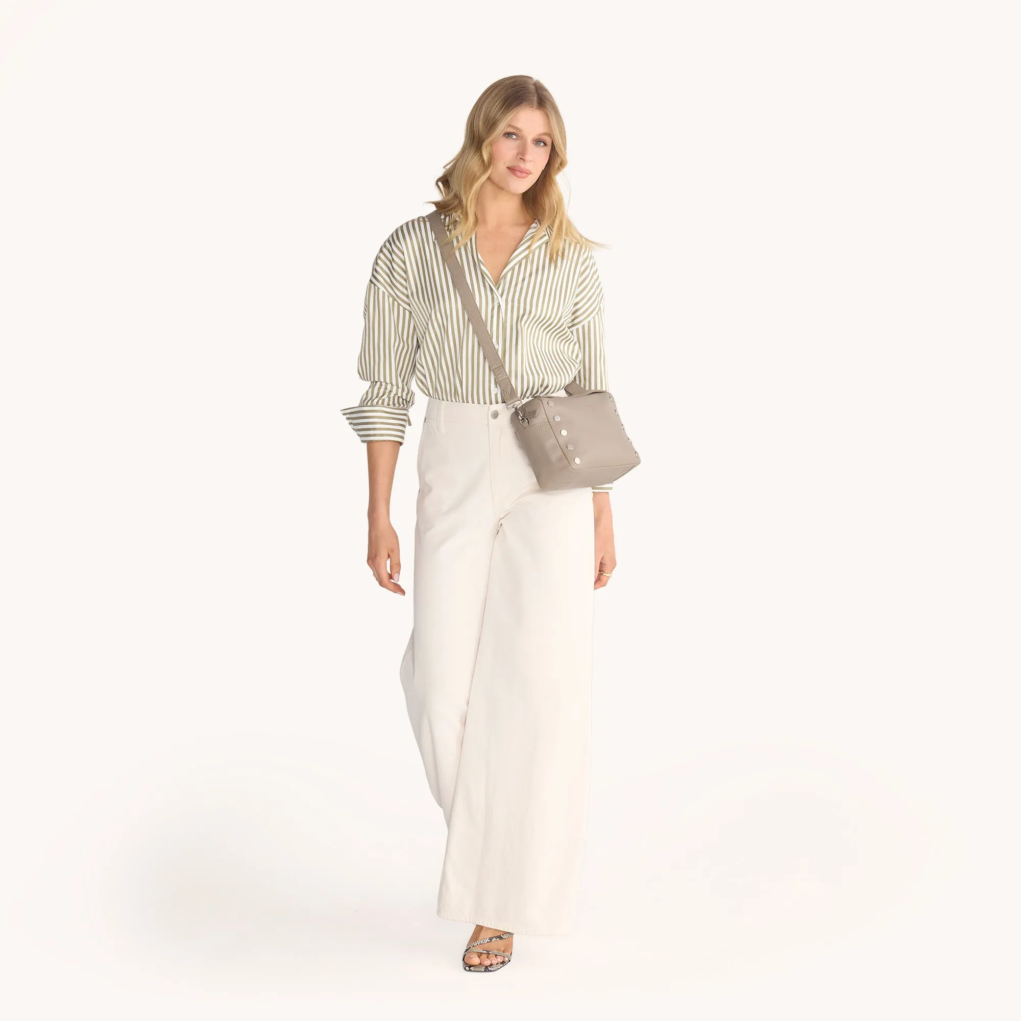 Evan Crossbody | Pewter Pebble/Brushed Silver | Med