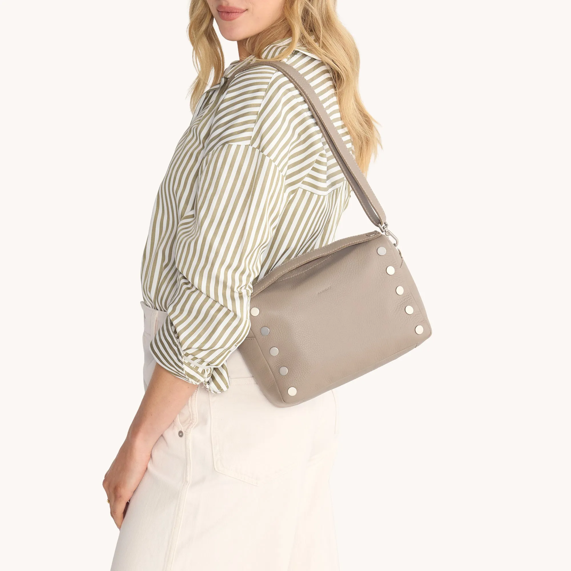 Evan Crossbody | Pewter Pebble/Brushed Silver | Med