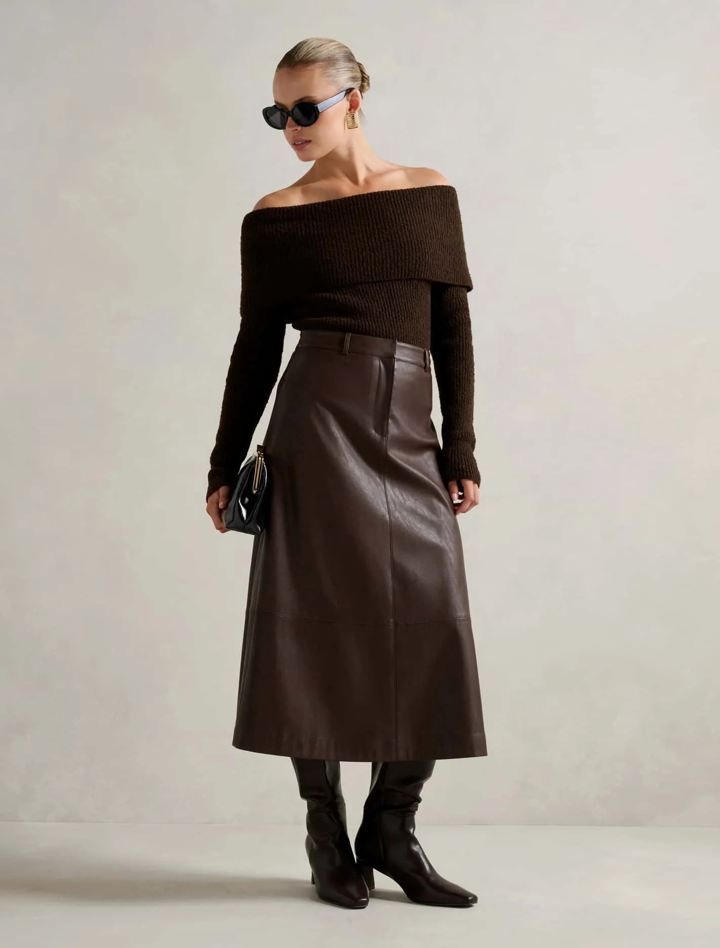 Jaelyn Vegan Leather Maxi Skirt