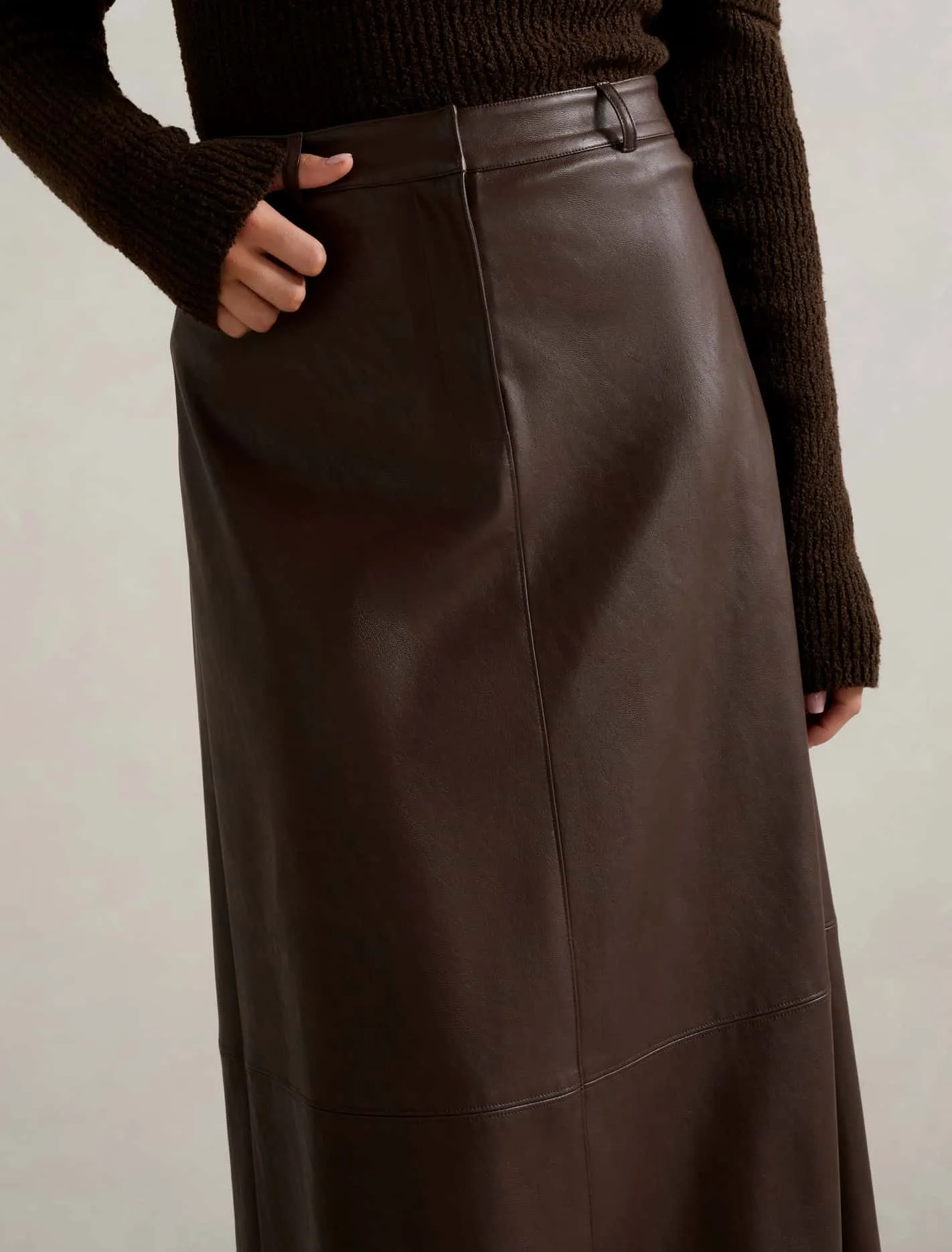 Jaelyn Vegan Leather Maxi Skirt