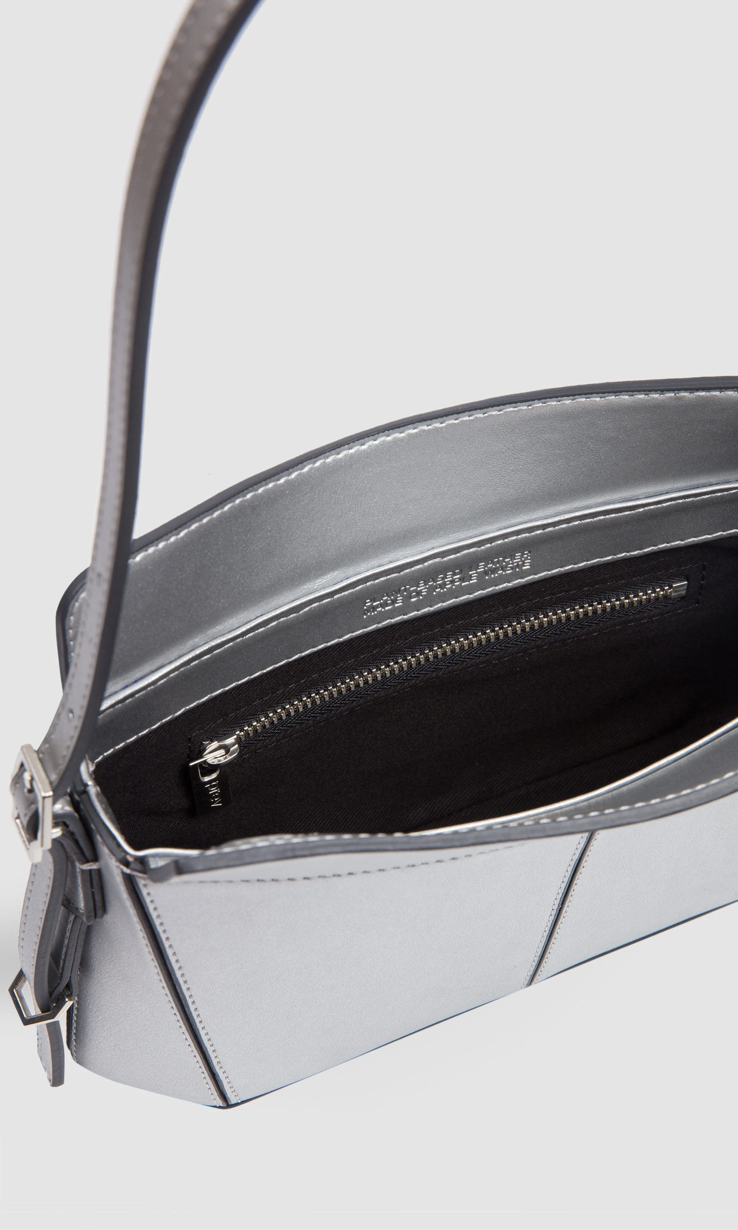 Kiara Women's Apple Leather Vegan Mini Bag | Silver