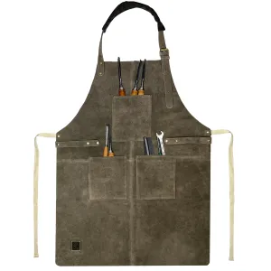 Kuche Leather BBQ Grill Apron Woodworking Shop Tool Apron (Gray)