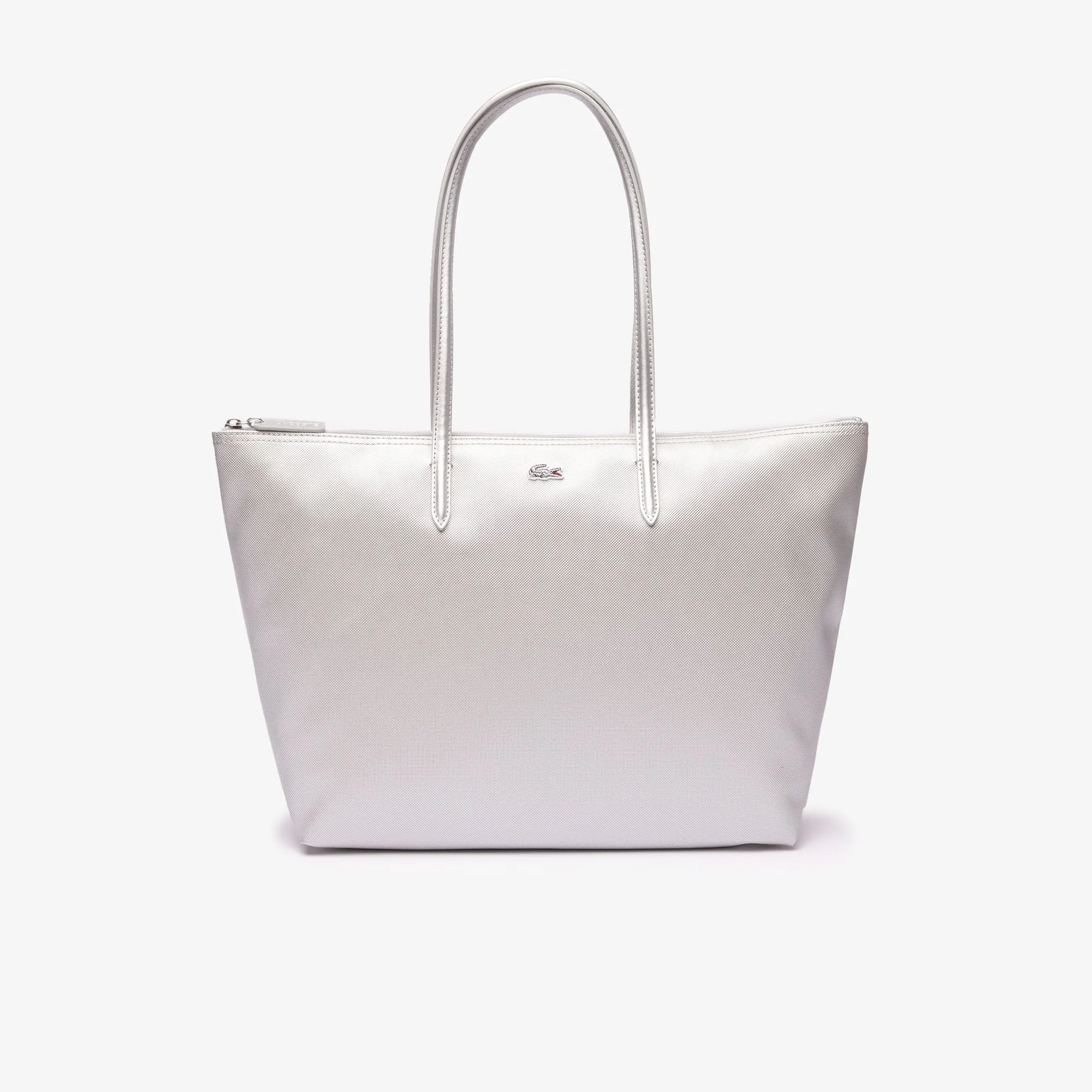 L.12.12 Coated Canvas Large Tote Bag Silver