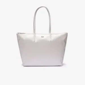 L.12.12 Coated Canvas Large Tote Bag Silver